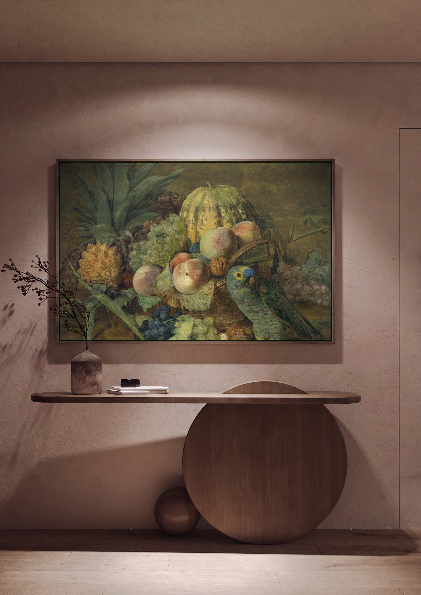 Quadro Decorativo Natureza-Morta com Papagaio - Waldmüller em ambiente decorado