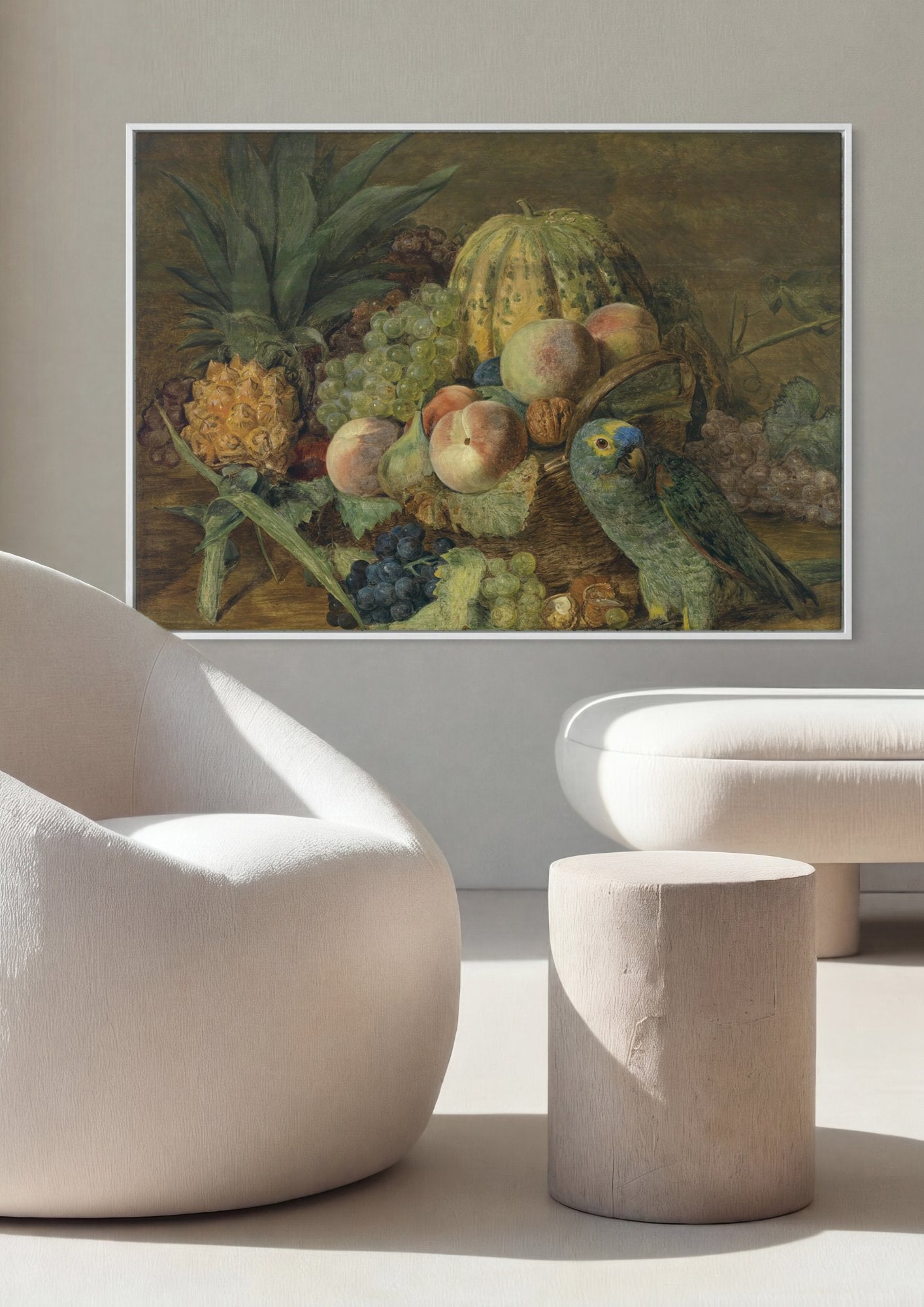 Quadro Decorativo Natureza-Morta com Papagaio - Waldmüller em ambiente decorado