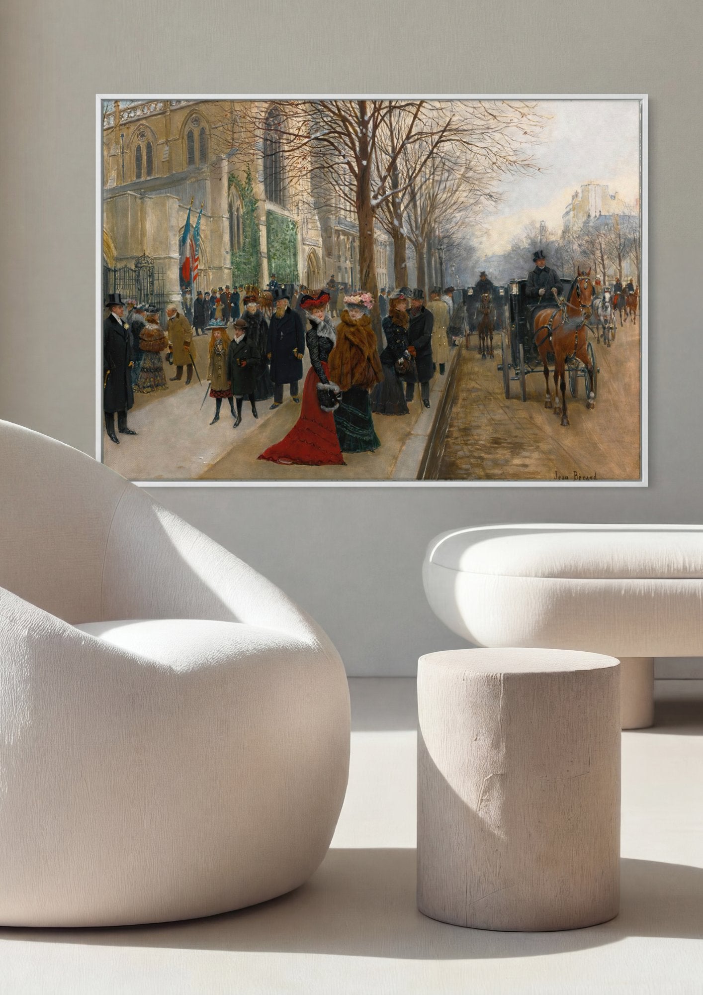 Quadro Decorativo Cena de Inverno em Paris - Jean Béraud em ambiente decorado