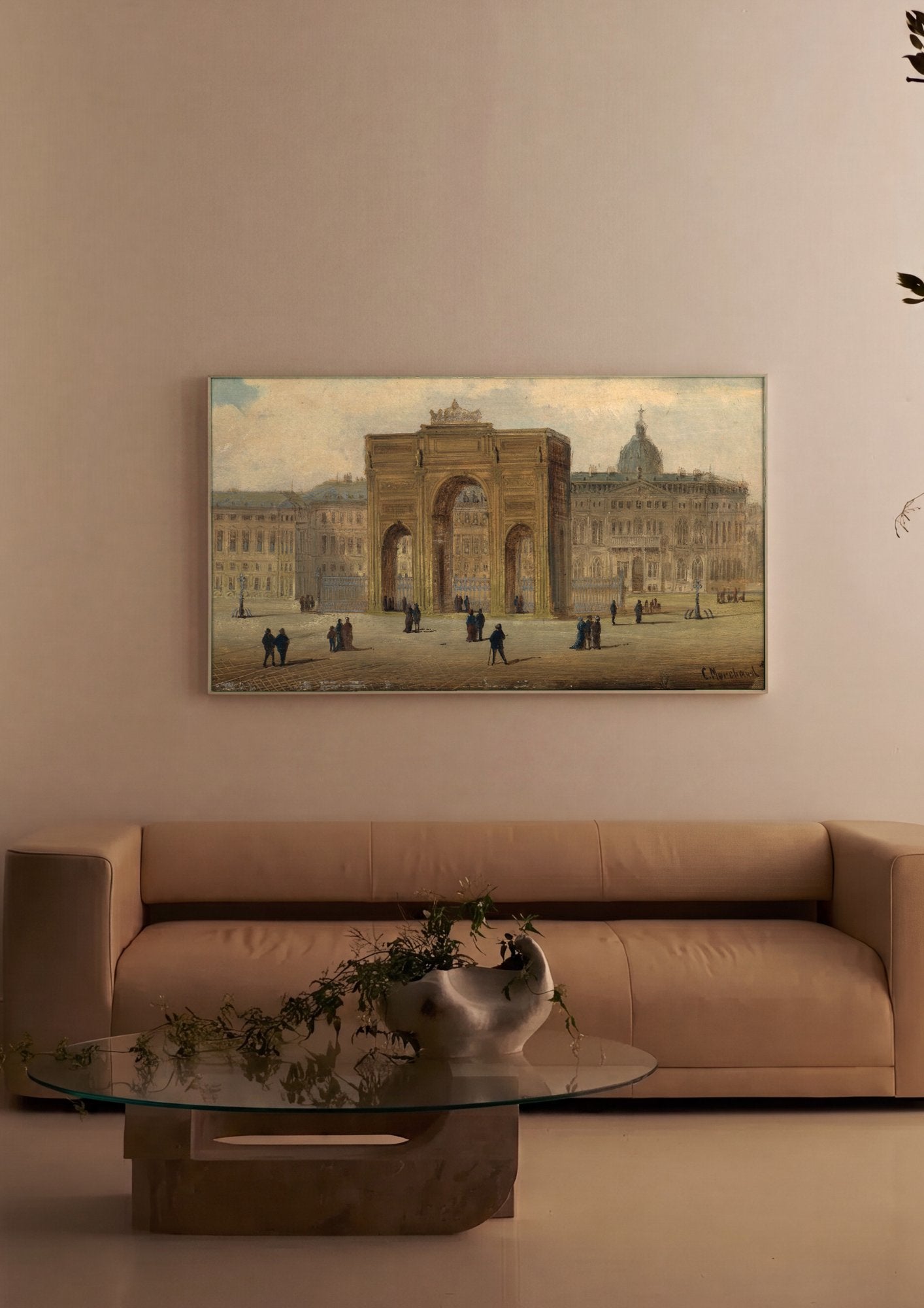Quadro Decorativo Arco de Triunfo em Paris - Karl Kaufmann em ambiente decorado