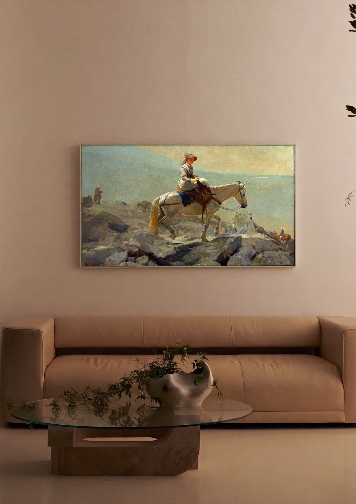 Quadro Decorativo A Subida de Bridle Path, White Mountains - Winslow Homer em ambiente decorado