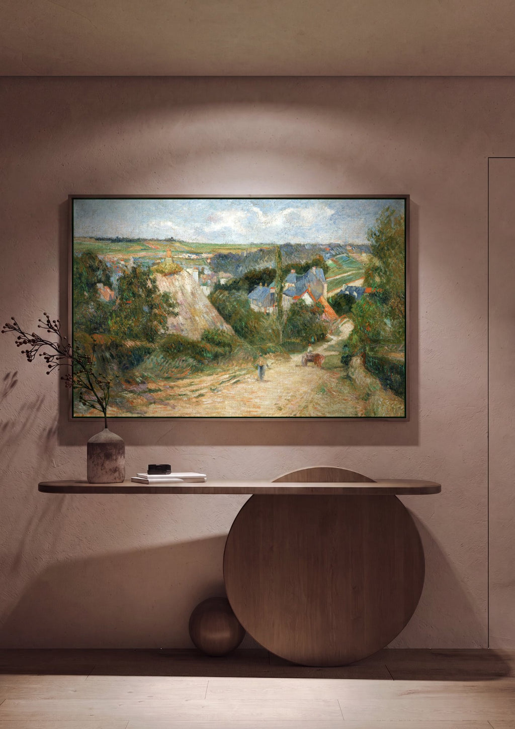 Quadro Decorativo A Estrada de Rouen - Paul Gauguin em ambiente decorado