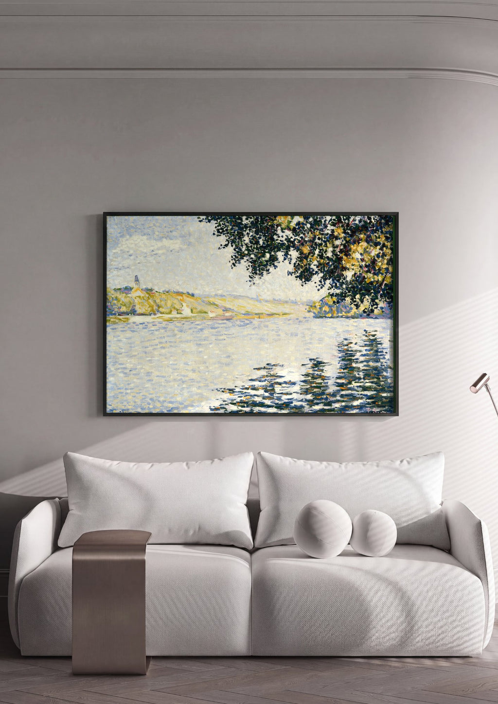 Quadro Decorativo Rio em Saint-Cloud - Paul Signac em ambiente decorado