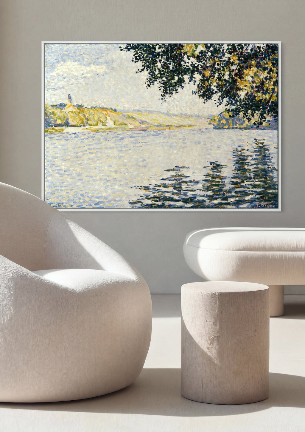 Quadro Decorativo Rio em Saint-Cloud - Paul Signac em ambiente decorado