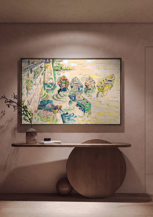 Quadro Decorativo 'Bourg Saint Andéol' - Paul Signac em ambiente decorado