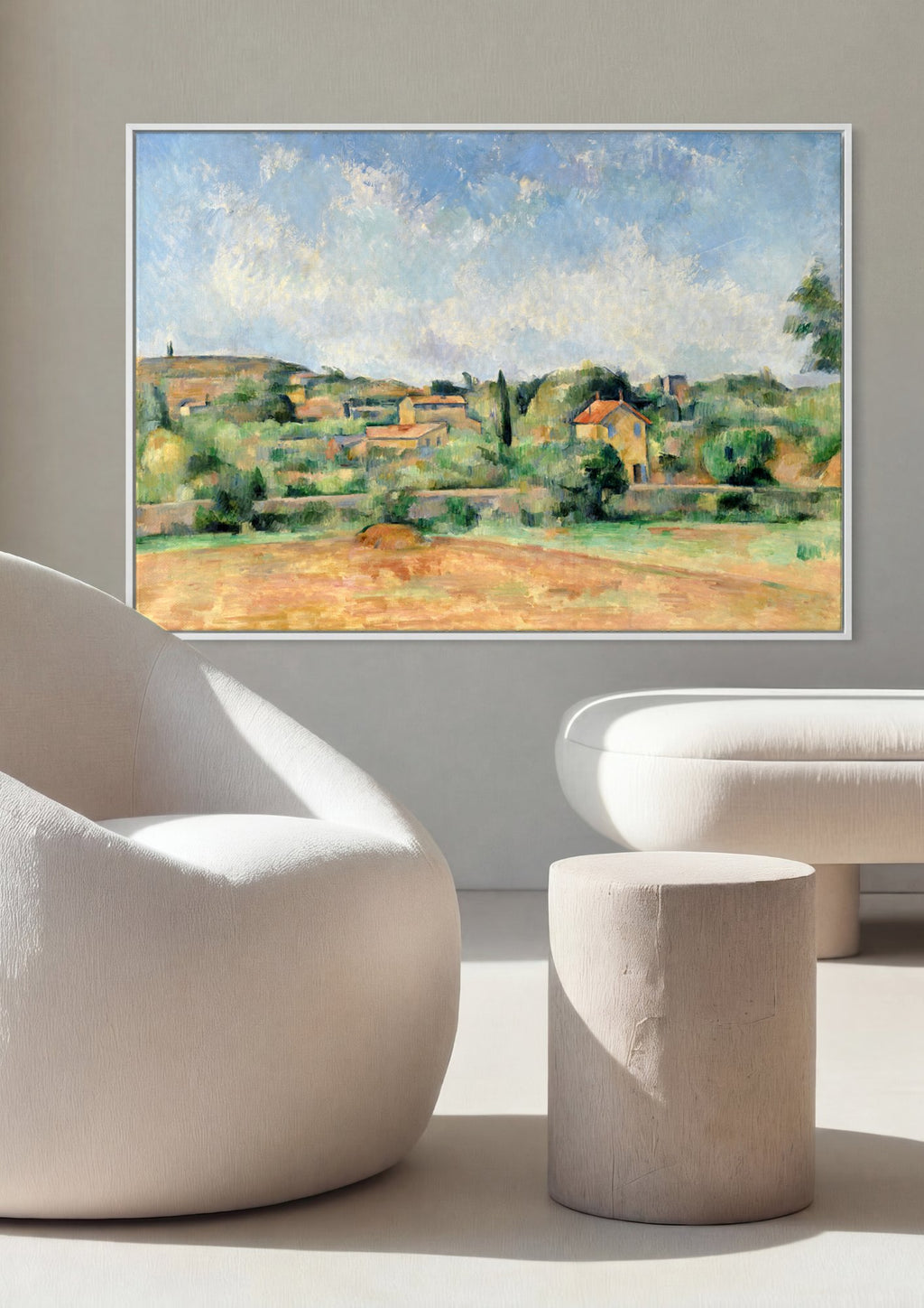 Quadro Decorativo Paisagem Provençal - Paul Cézanne em ambiente decorado
