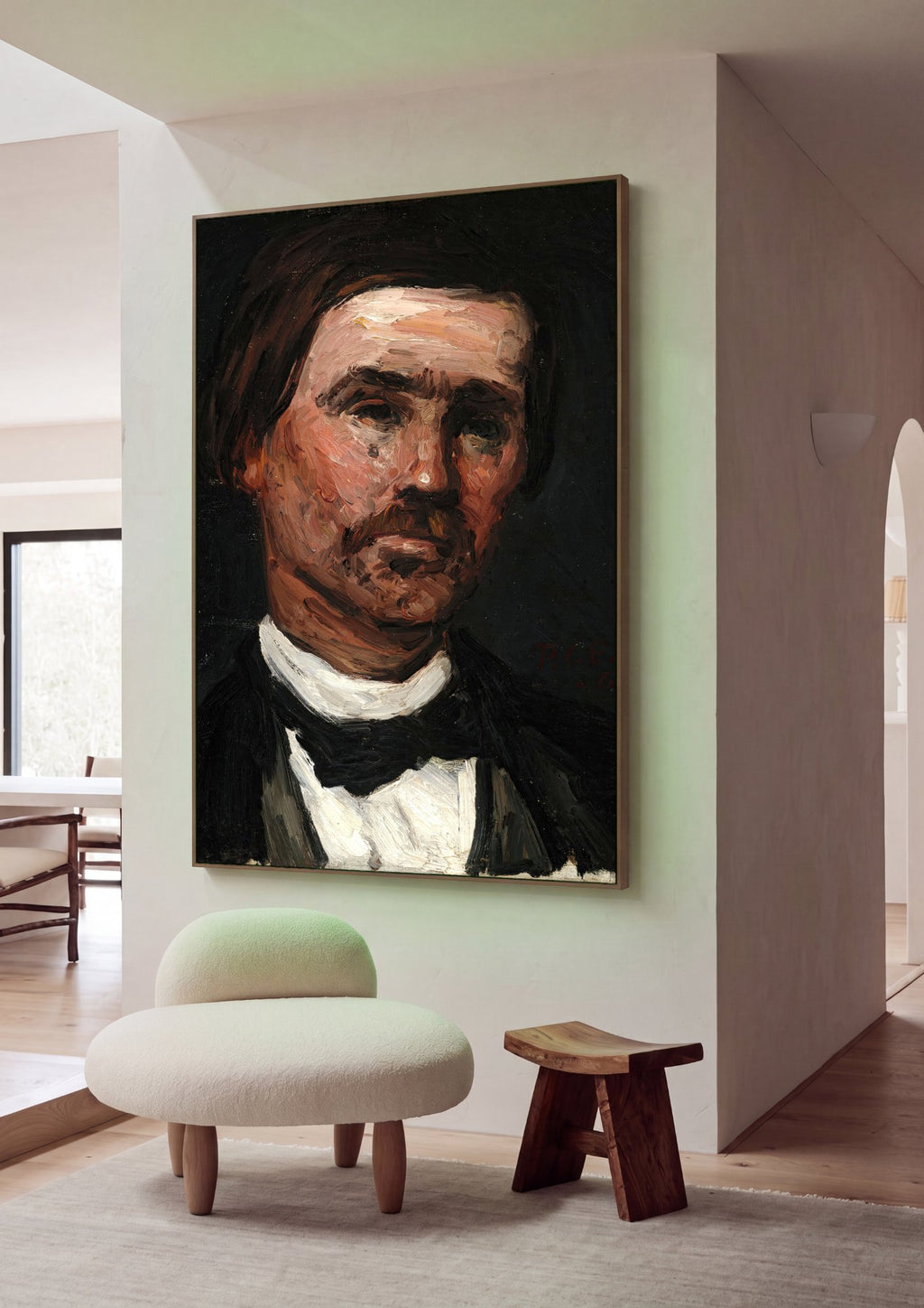 Quadro Decorativo Retrato do Artista - Paul Cézanne em ambiente decorado