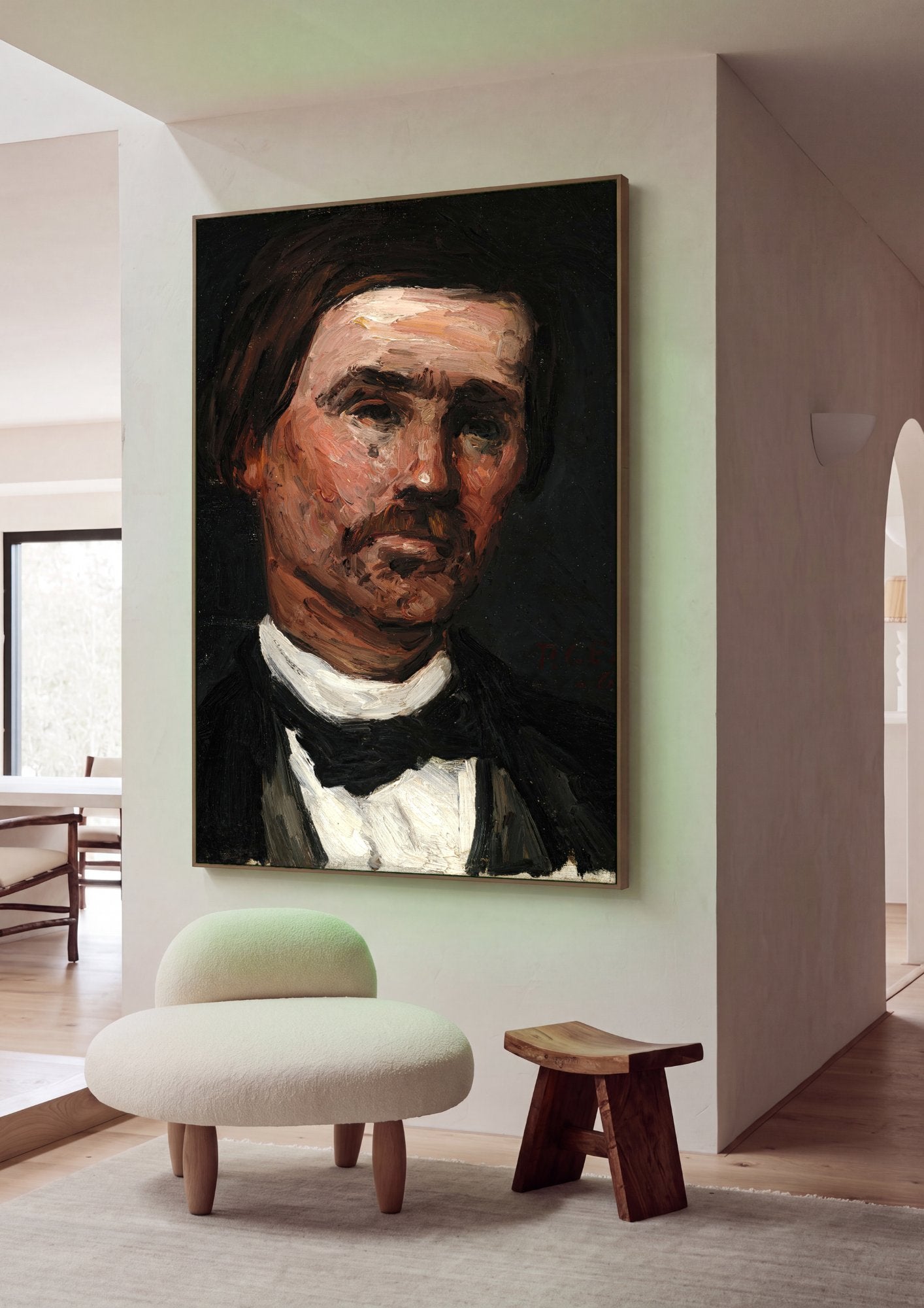 Quadro Decorativo Retrato do Artista - Paul Cézanne em ambiente decorado