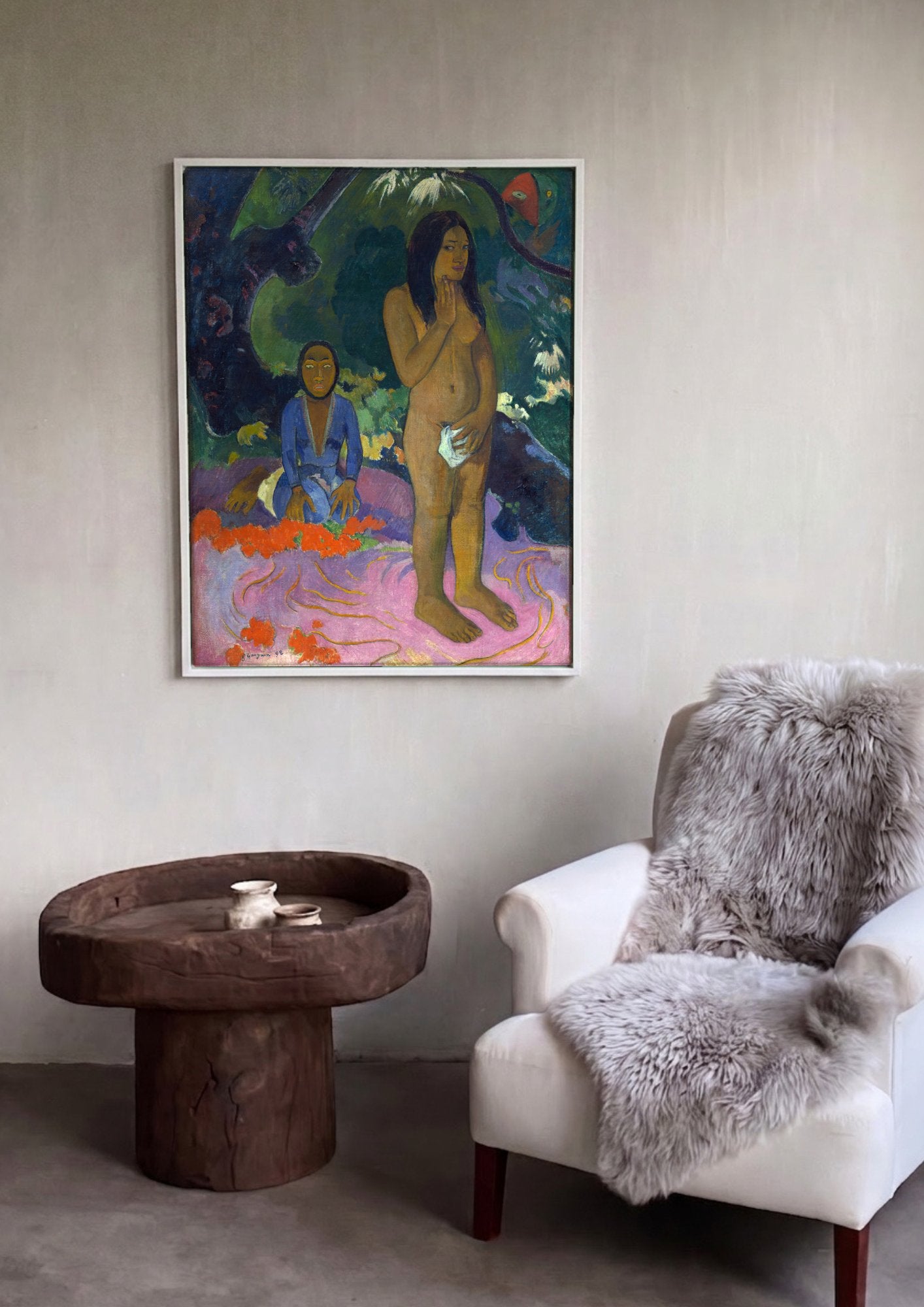 Quadro Decorativo Tarau te Varua ino - Paul Gauguin em ambiente decorado