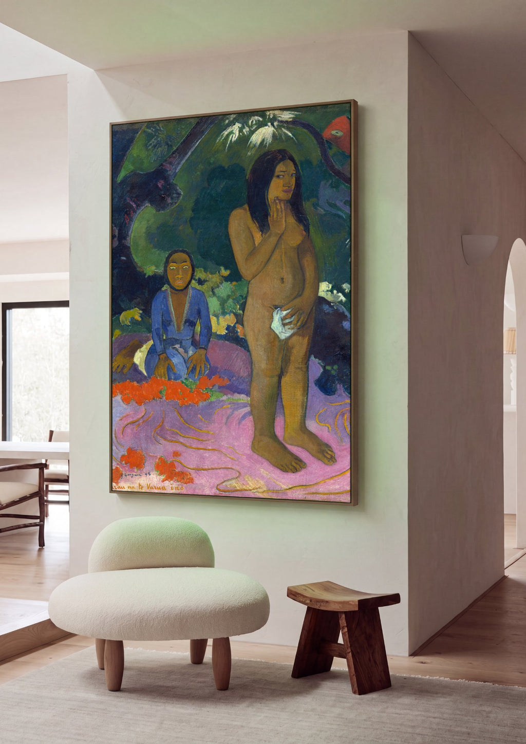 Quadro Decorativo Tarau te Varua ino - Paul Gauguin em ambiente decorado