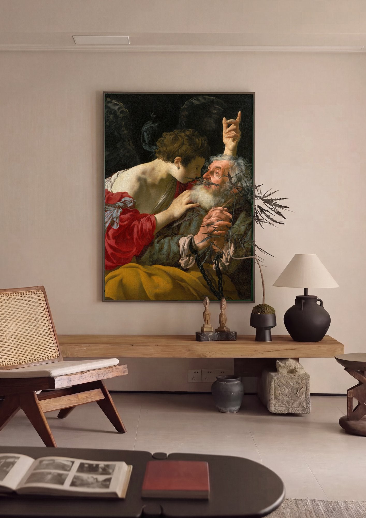Quadro Decorativo A Libertação de São Pedro - Hendrick ter Brugghen em ambiente decorado