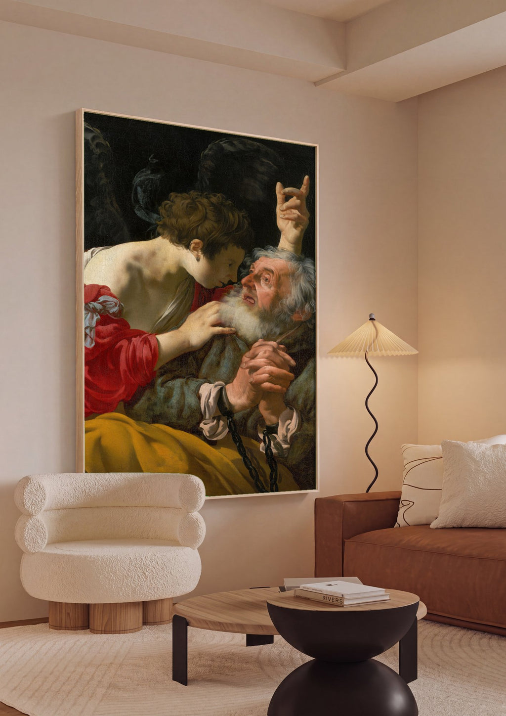 Quadro Decorativo A Libertação de São Pedro - Hendrick ter Brugghen em ambiente decorado