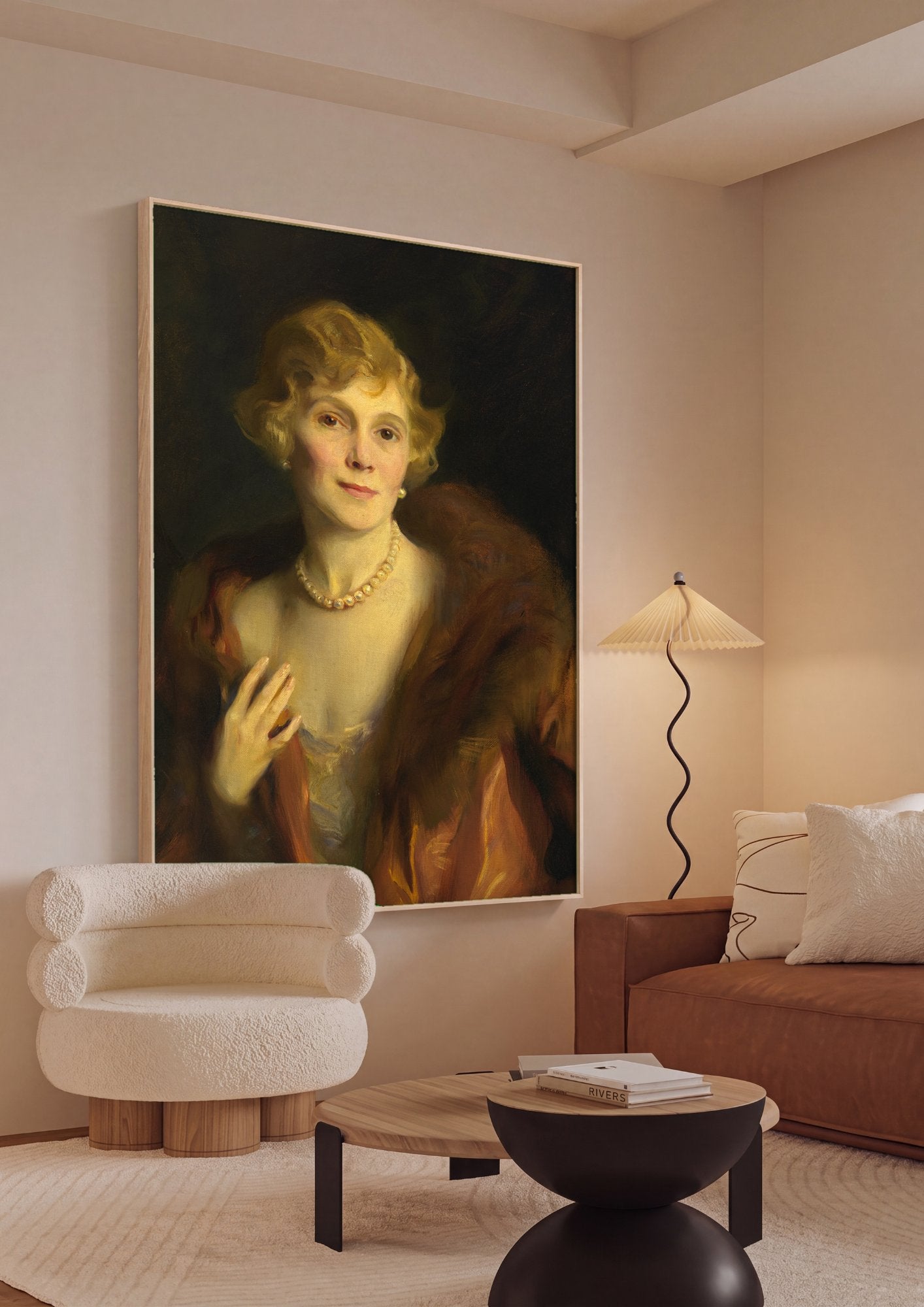 Quadro Decorativo Retrato de Dama com Pérolas - Philip Alexius de László em ambiente decorado