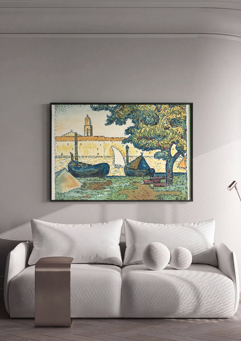 Quadro Decorativo Porto de Saint-Tropez - Signac em ambiente decorado