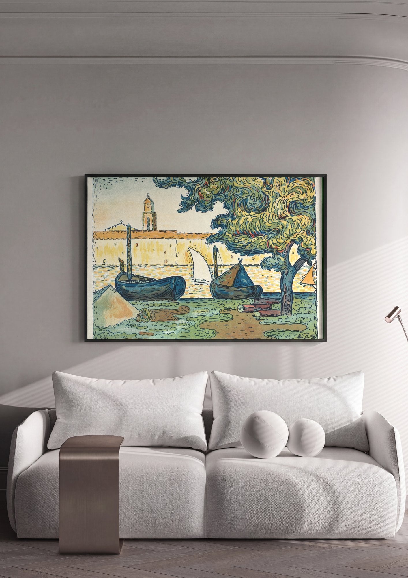 Quadro Decorativo Porto de Saint-Tropez - Signac em ambiente decorado