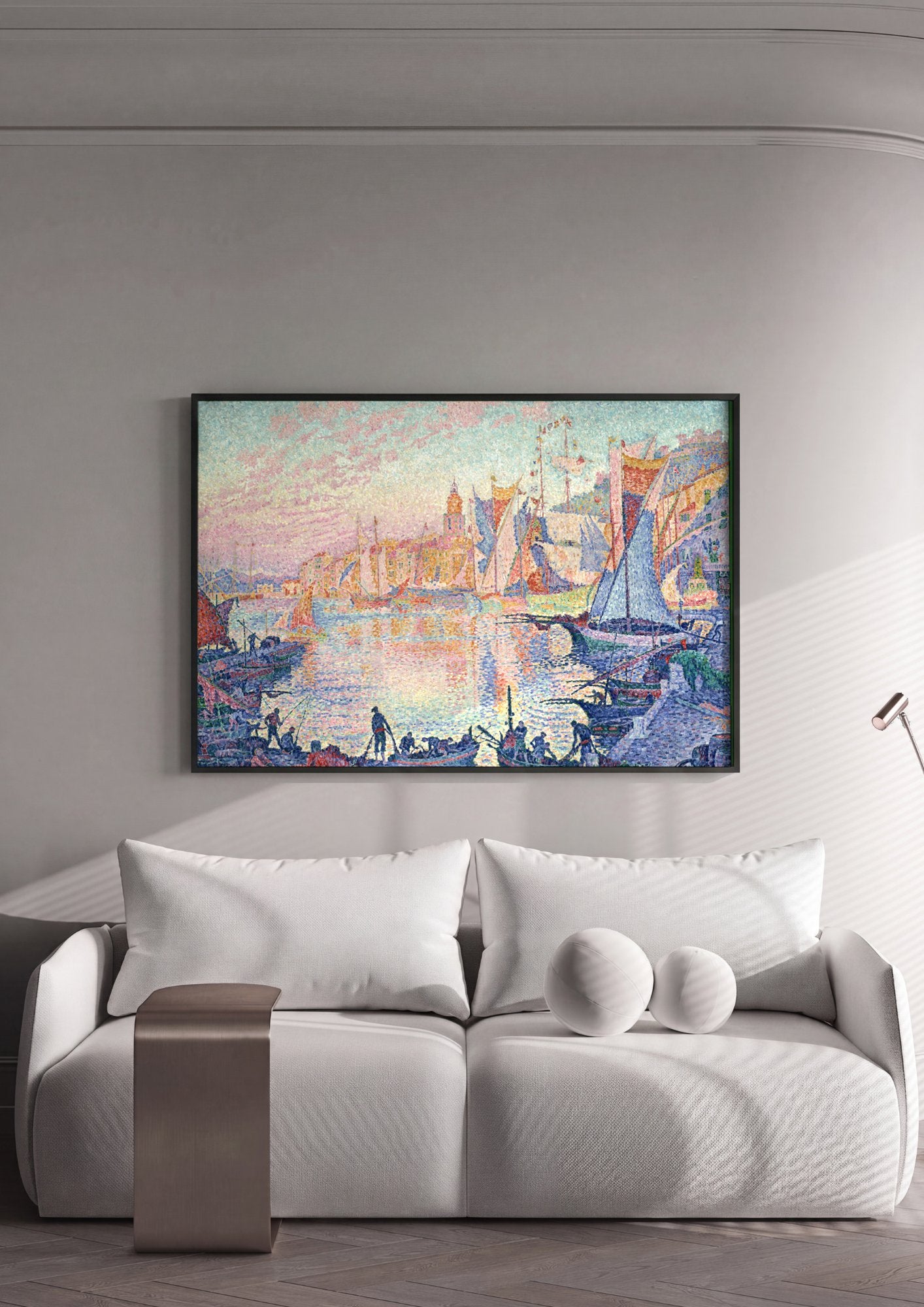 Quadro Decorativo Porto de Saint-Tropez - Paul Signac em ambiente decorado