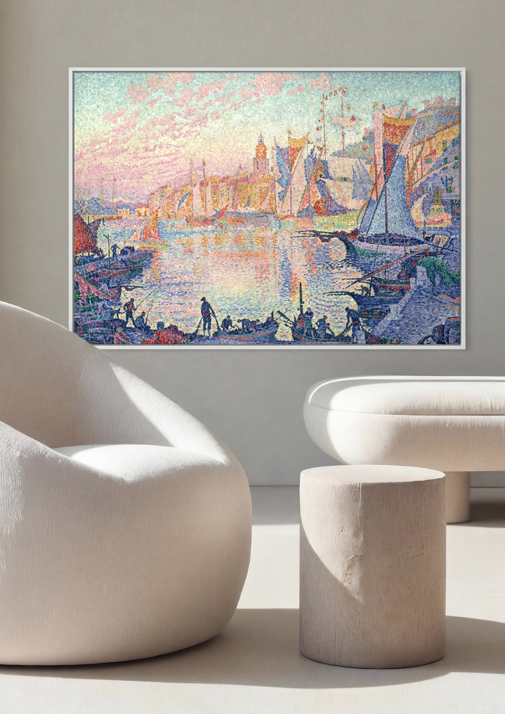 Quadro Decorativo Porto de Saint-Tropez - Paul Signac em ambiente decorado
