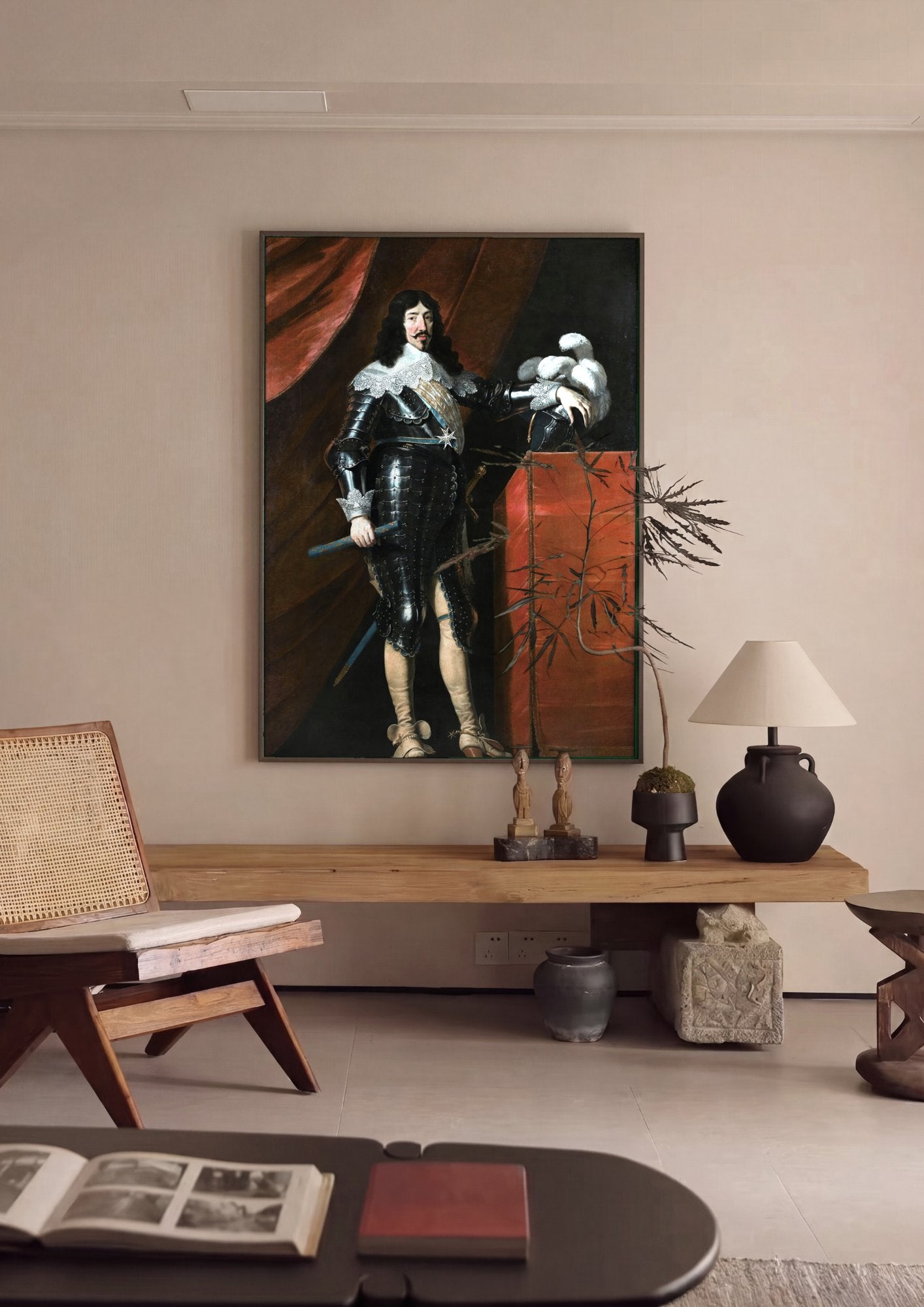 Quadro Decorativo Retrato de um Nobre - Philippe de Champaigne em ambiente decorado