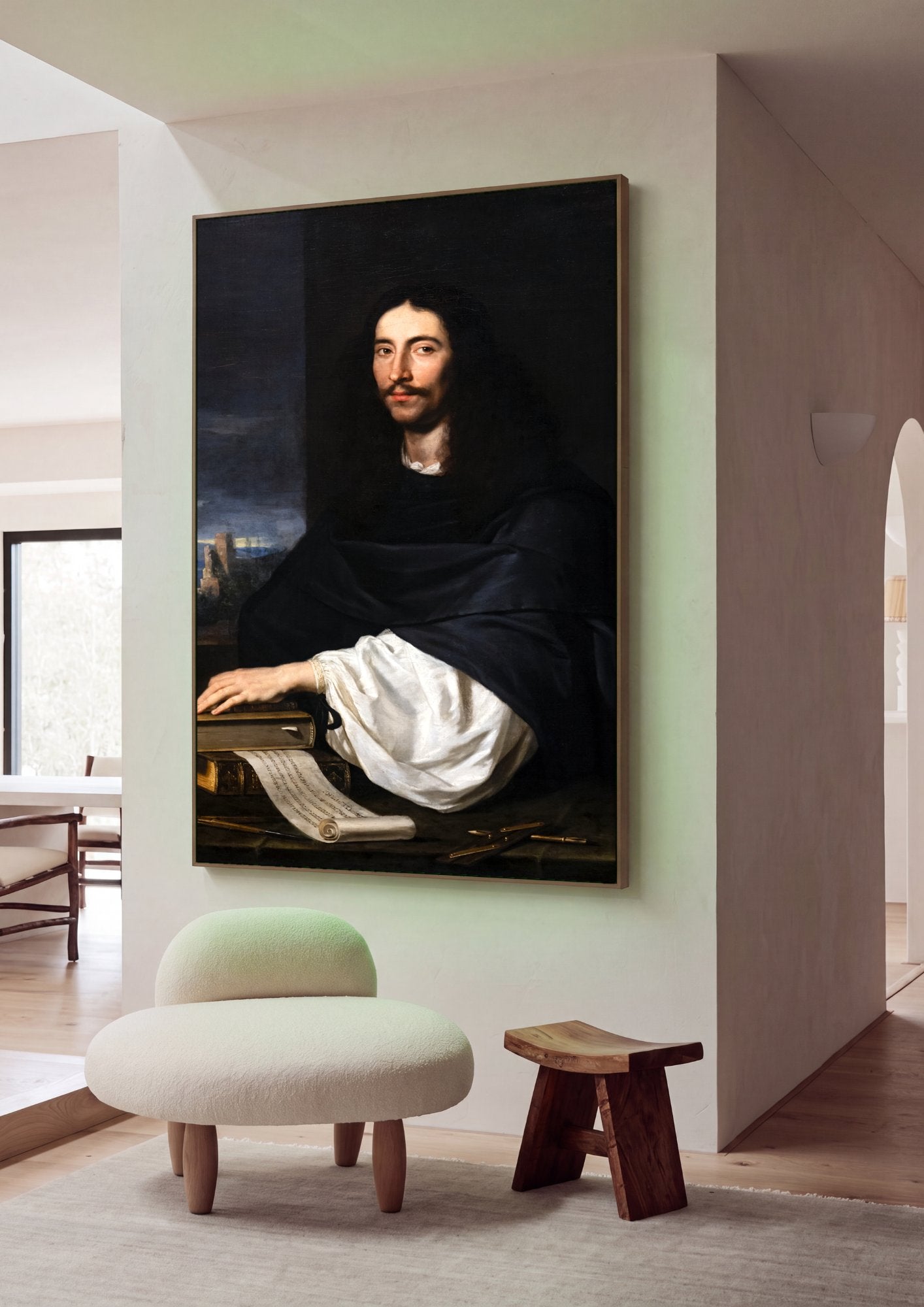 Quadro Decorativo Retrato de um Homem - Philippe de Champaigne em ambiente decorado