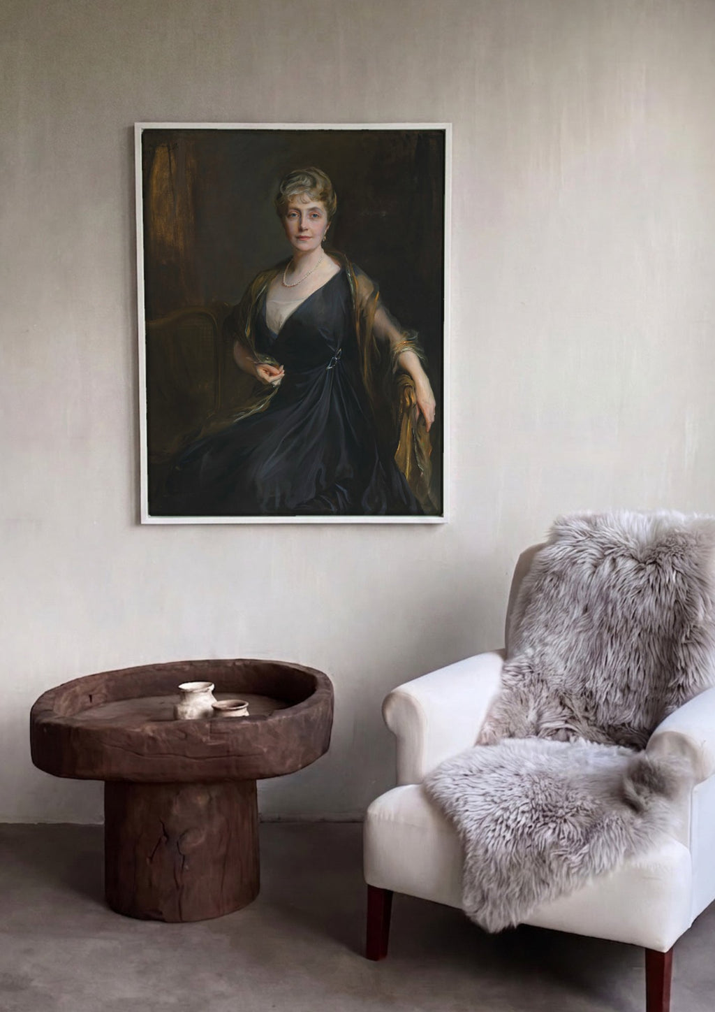 Quadro Decorativo Retrato de Senhora – Philip Alexius de László em ambiente decorado