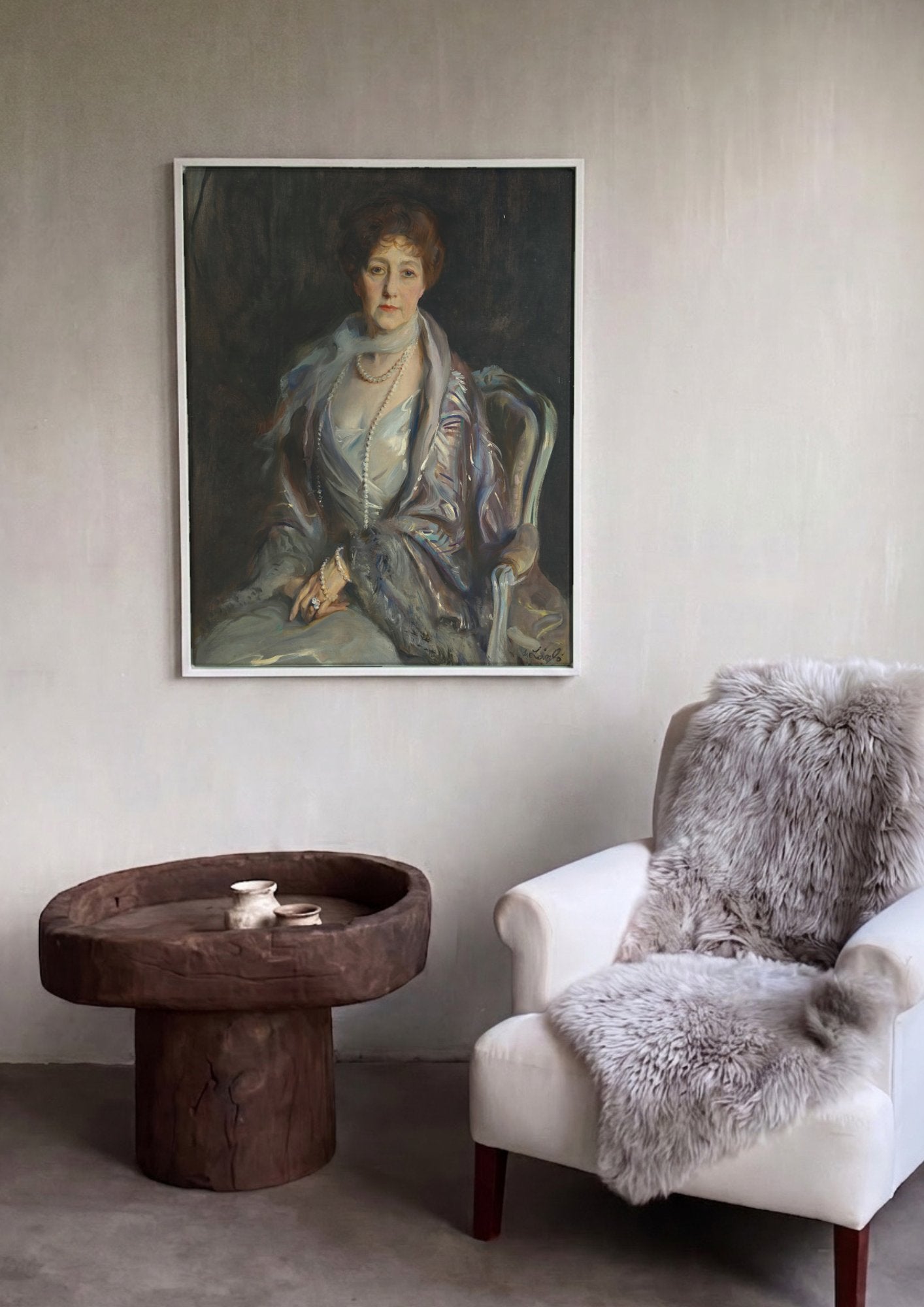 Quadro Decorativo Retrato de Senhora - Philip de László em ambiente decorado