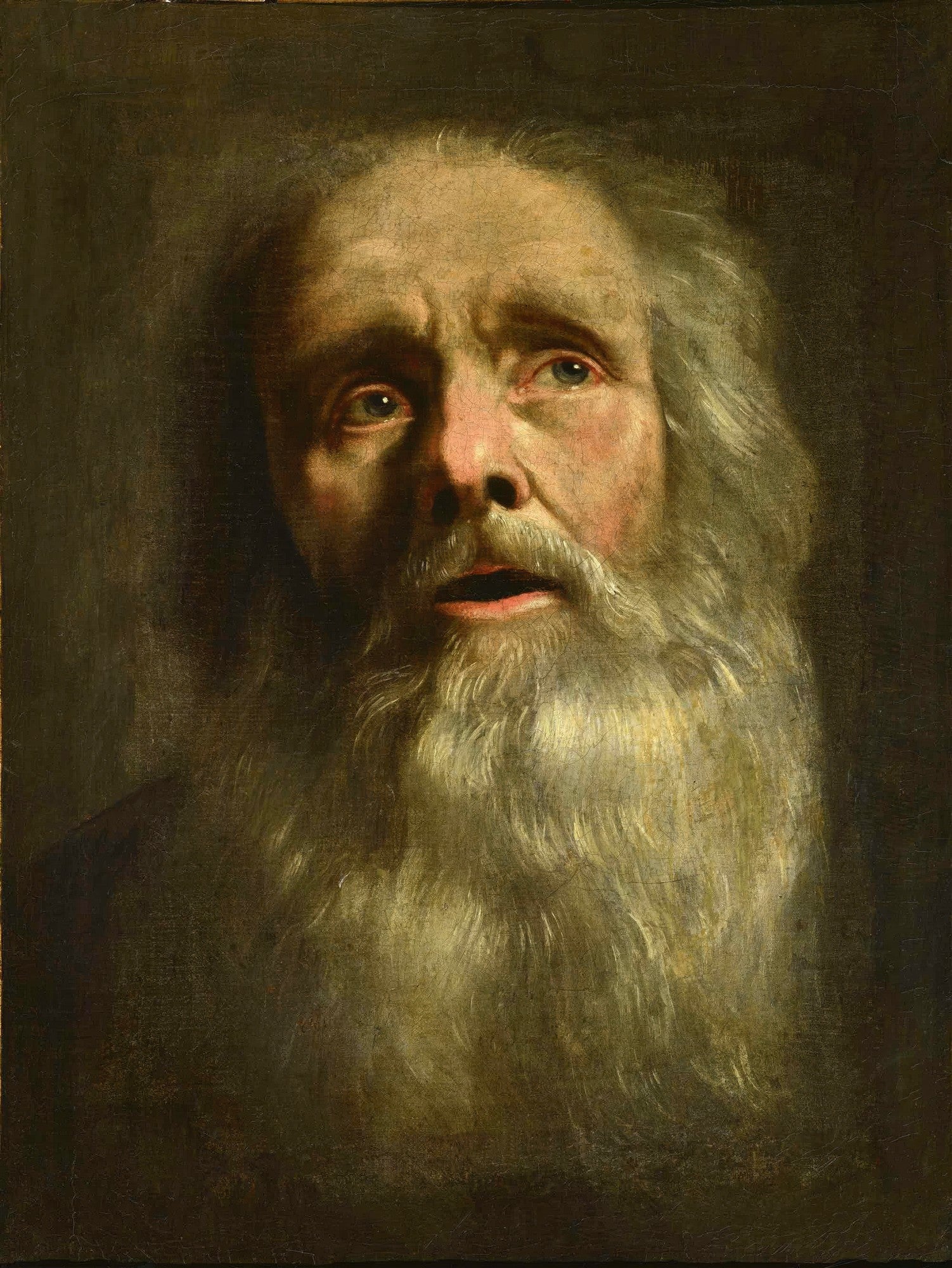 Retrato de um homem idoso com barba branca e olhar expressivo, atribuído a Philippe de Champaigne