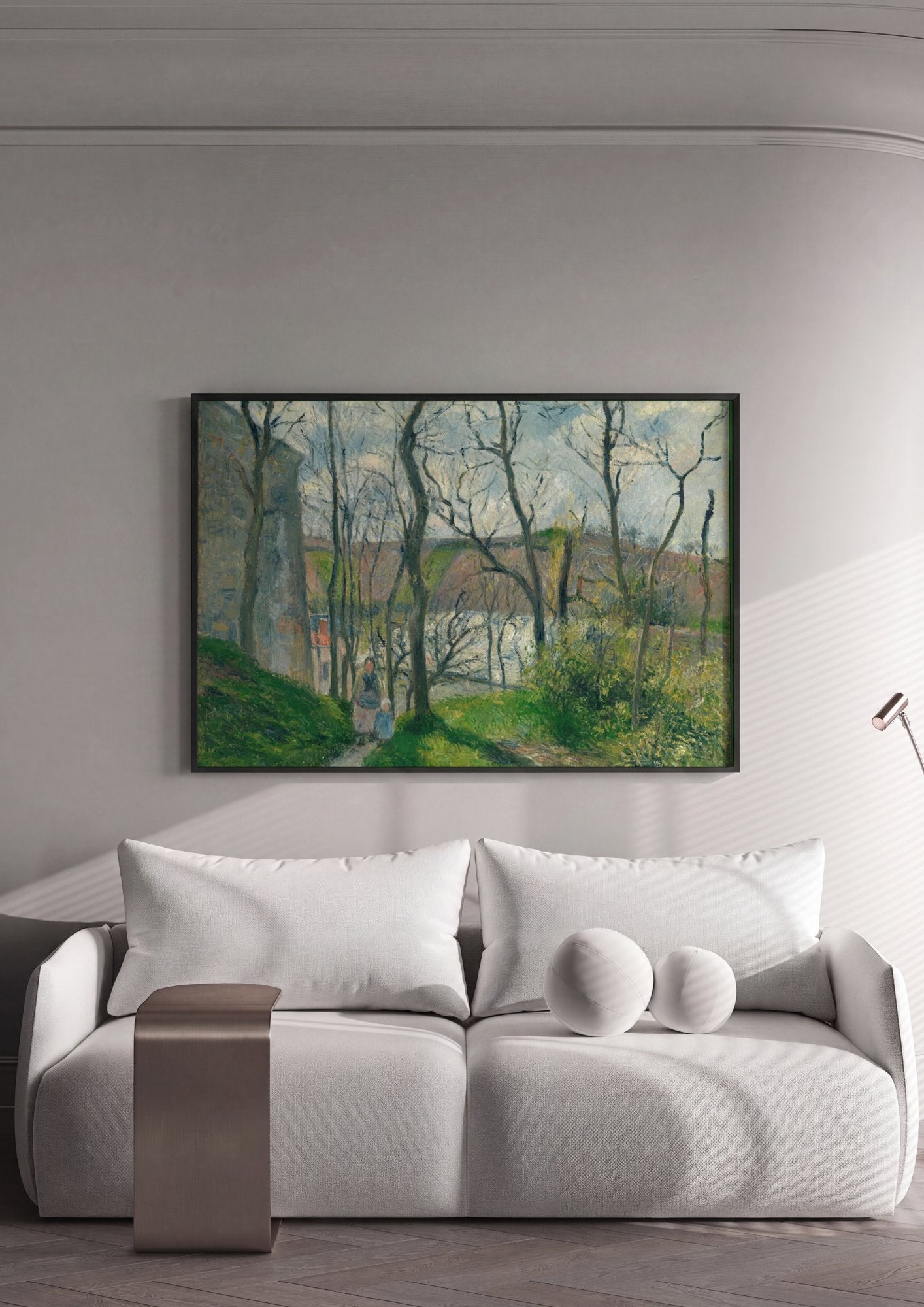 Quadro Decorativo Caminho na Floresta - Pissarro em ambiente decorado