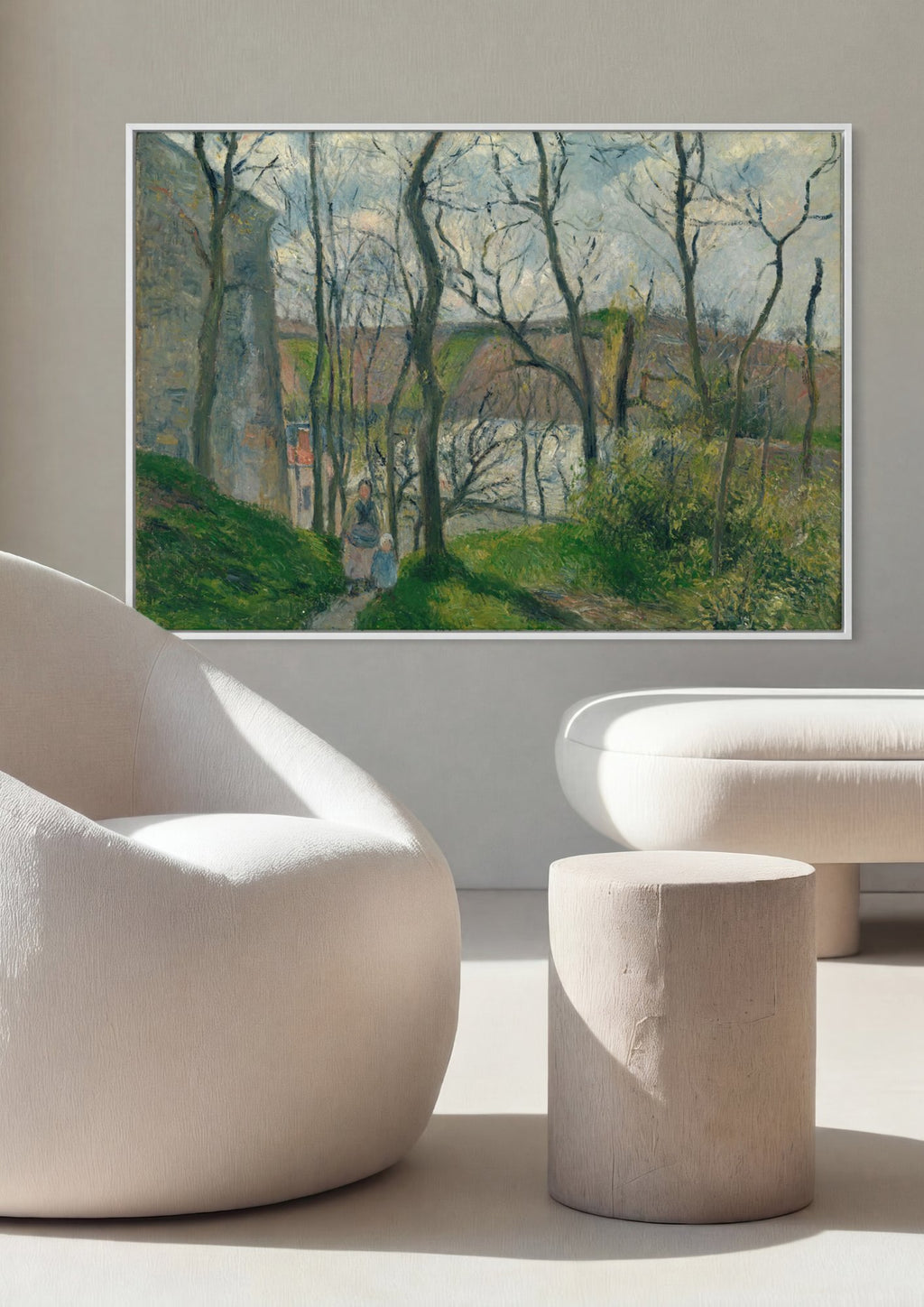 Quadro Decorativo Caminho na Floresta - Pissarro em ambiente decorado