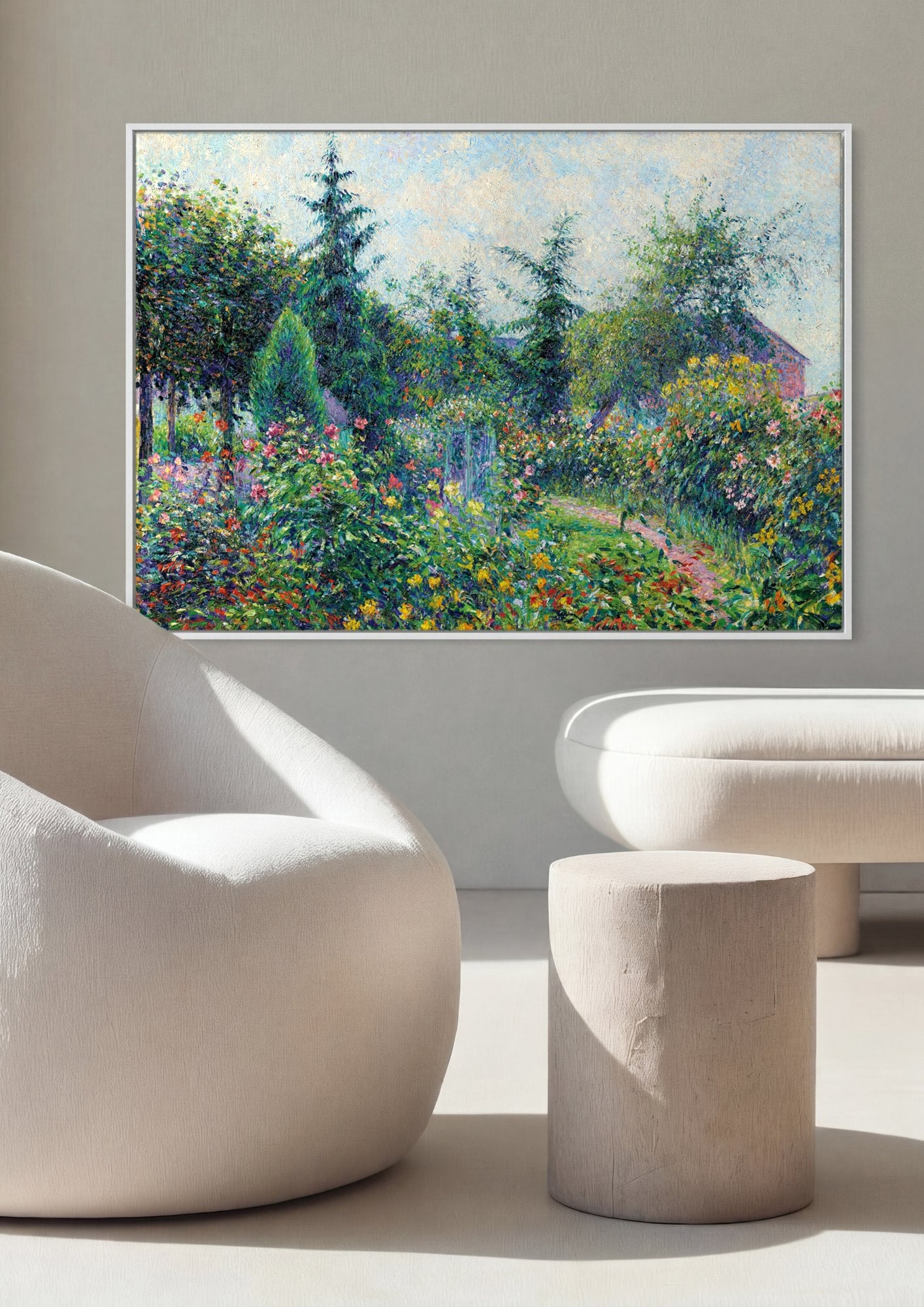 Quadro Decorativo Jardim em Pontoise - Pissarro em ambiente decorado