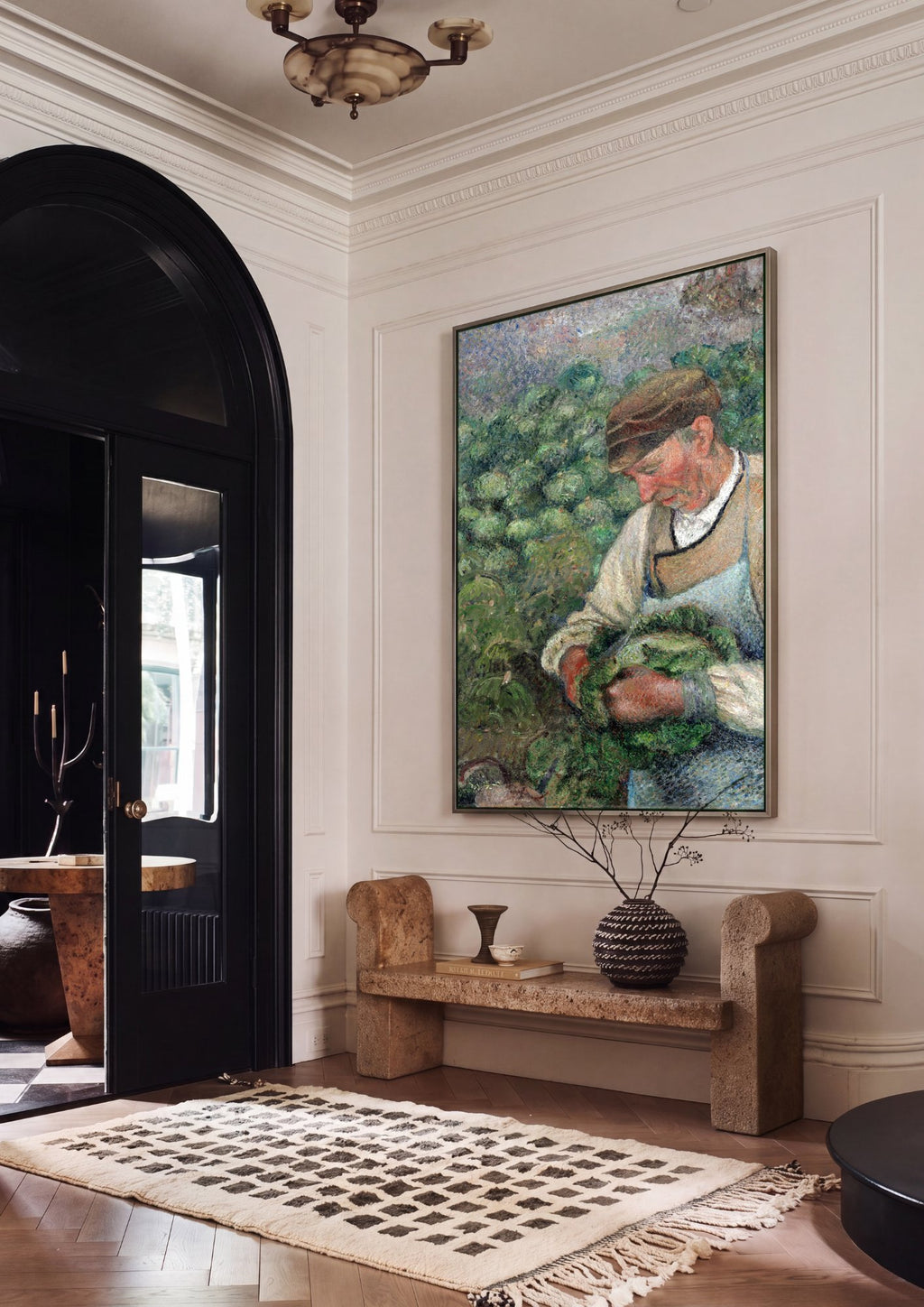 Quadro Decorativo Homem com Repolhos - Pissarro em ambiente decorado