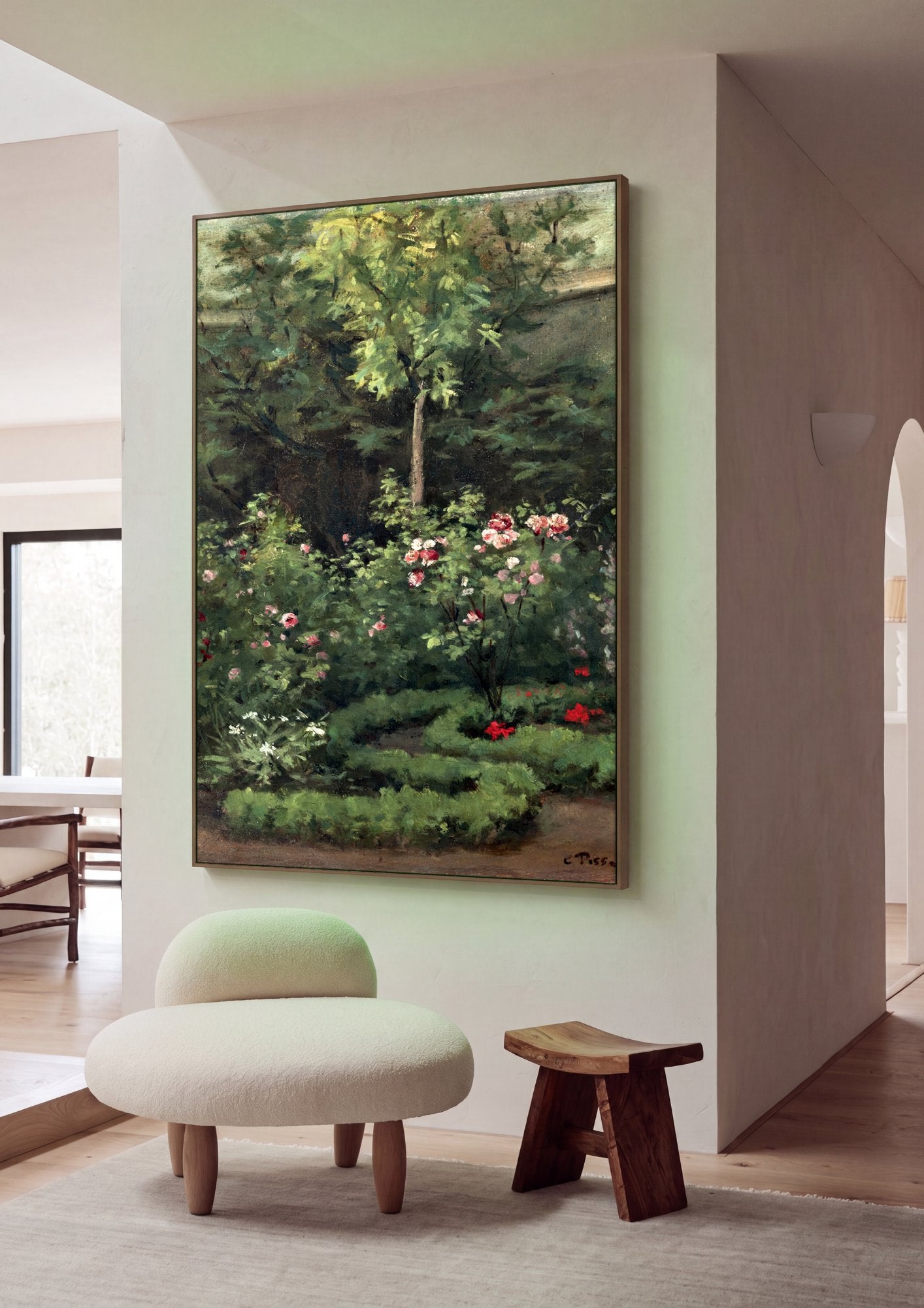 Quadro Decorativo Jardins Floridos em Pontoise - Pissarro em ambiente decorado