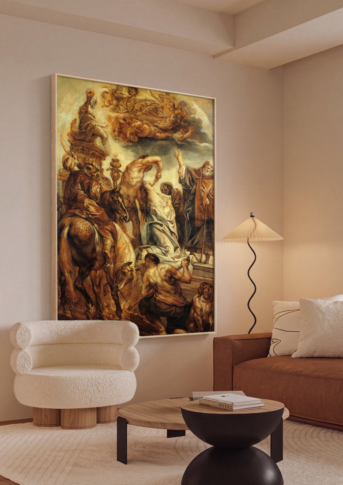Quadro Decorativo Martírio de Santa Apolônia - Jacob Jordaens em ambiente decorado