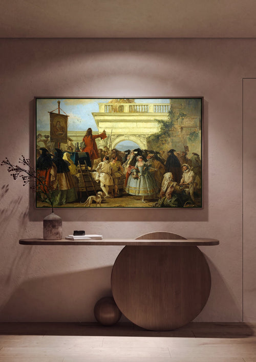 Quadro Decorativo 'O Charlatão' - G.D. Tiepolo em ambiente decorado