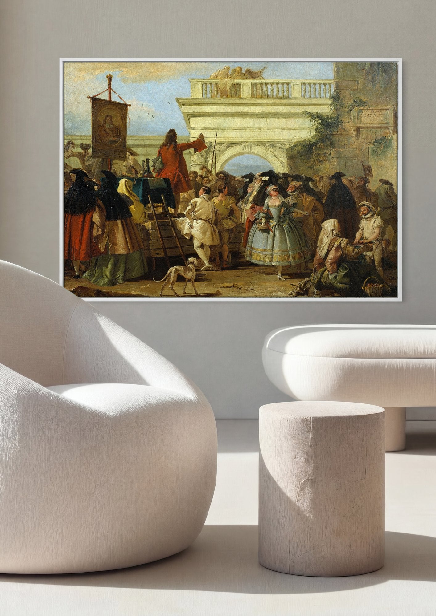 Quadro Decorativo 'O Charlatão' - G.D. Tiepolo em ambiente decorado