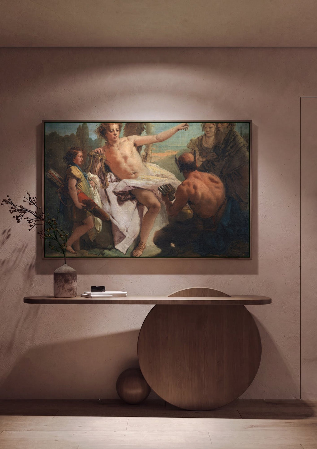 Quadro Decorativo Apolo e Mársias - Tiepolo em ambiente decorado
