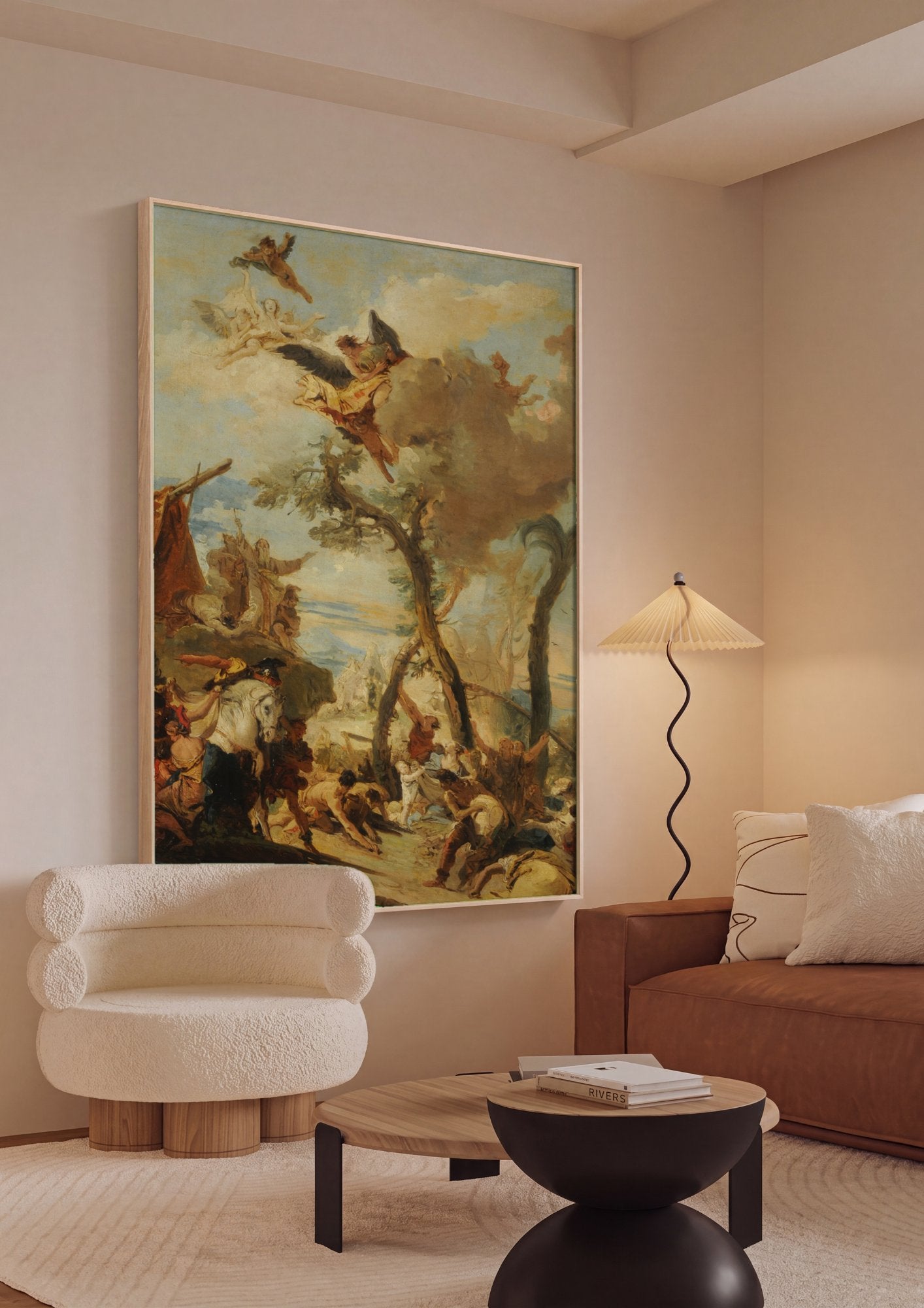 Quadro Decorativo A Queda do Maná - Tiepolo em ambiente decorado