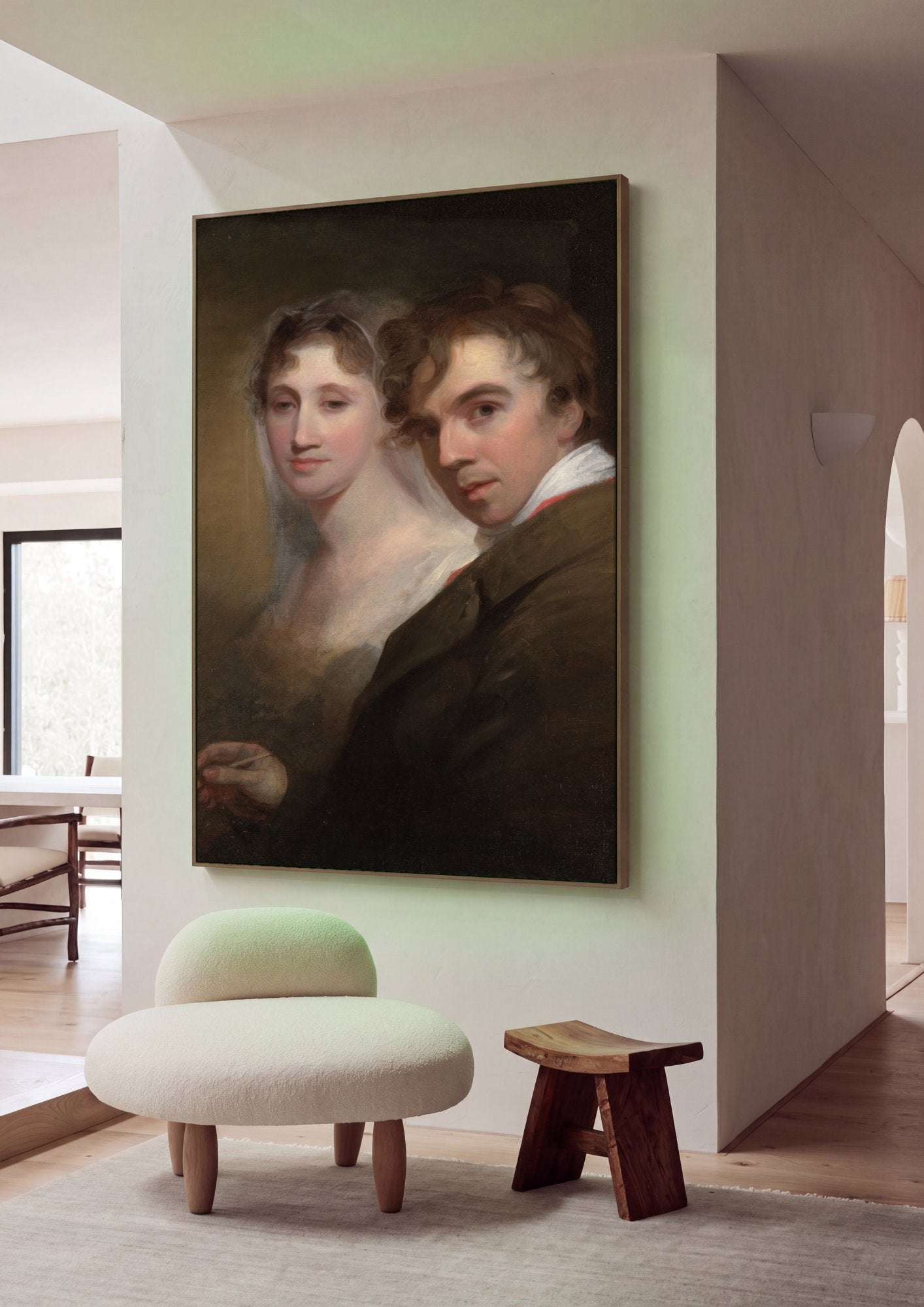 Quadro Decorativo 'Autorretrato com Esposa' - Thomas Sully em ambiente decorado