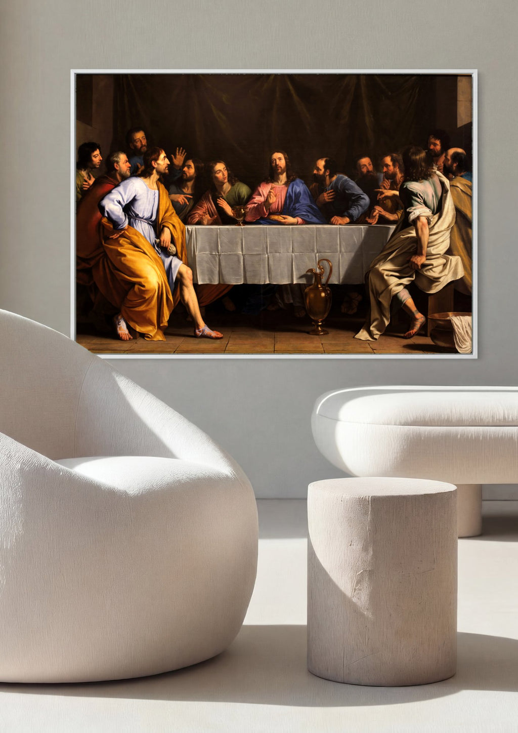 Quadro Decorativo A Última Ceia - Philippe de Champaigne em ambiente decorado