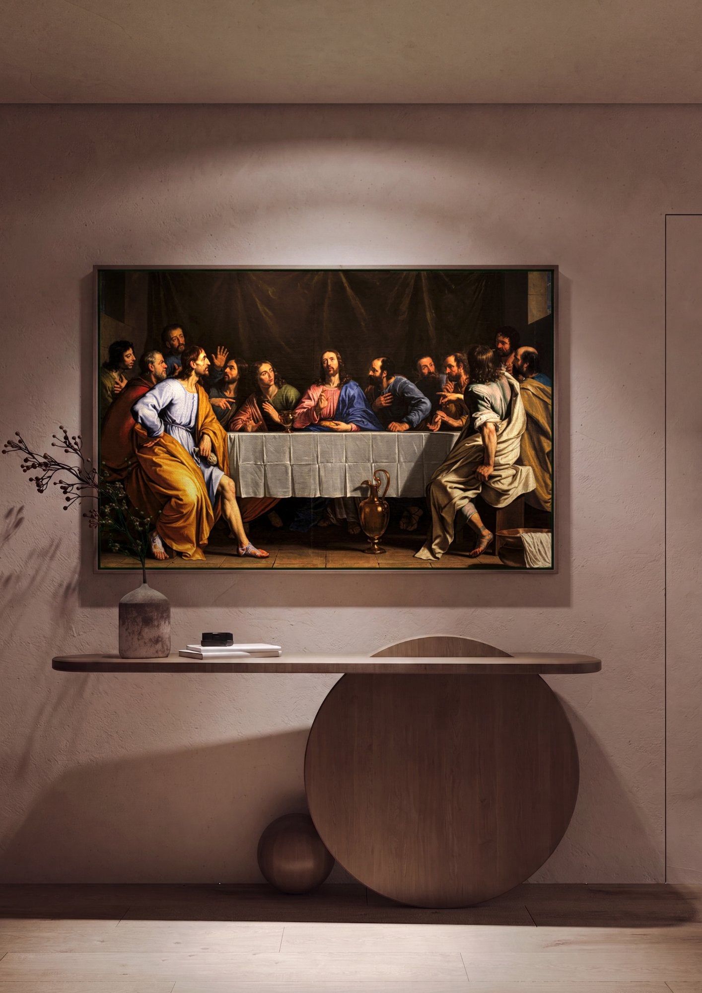 Quadro Decorativo A Última Ceia - Philippe de Champaigne em ambiente decorado