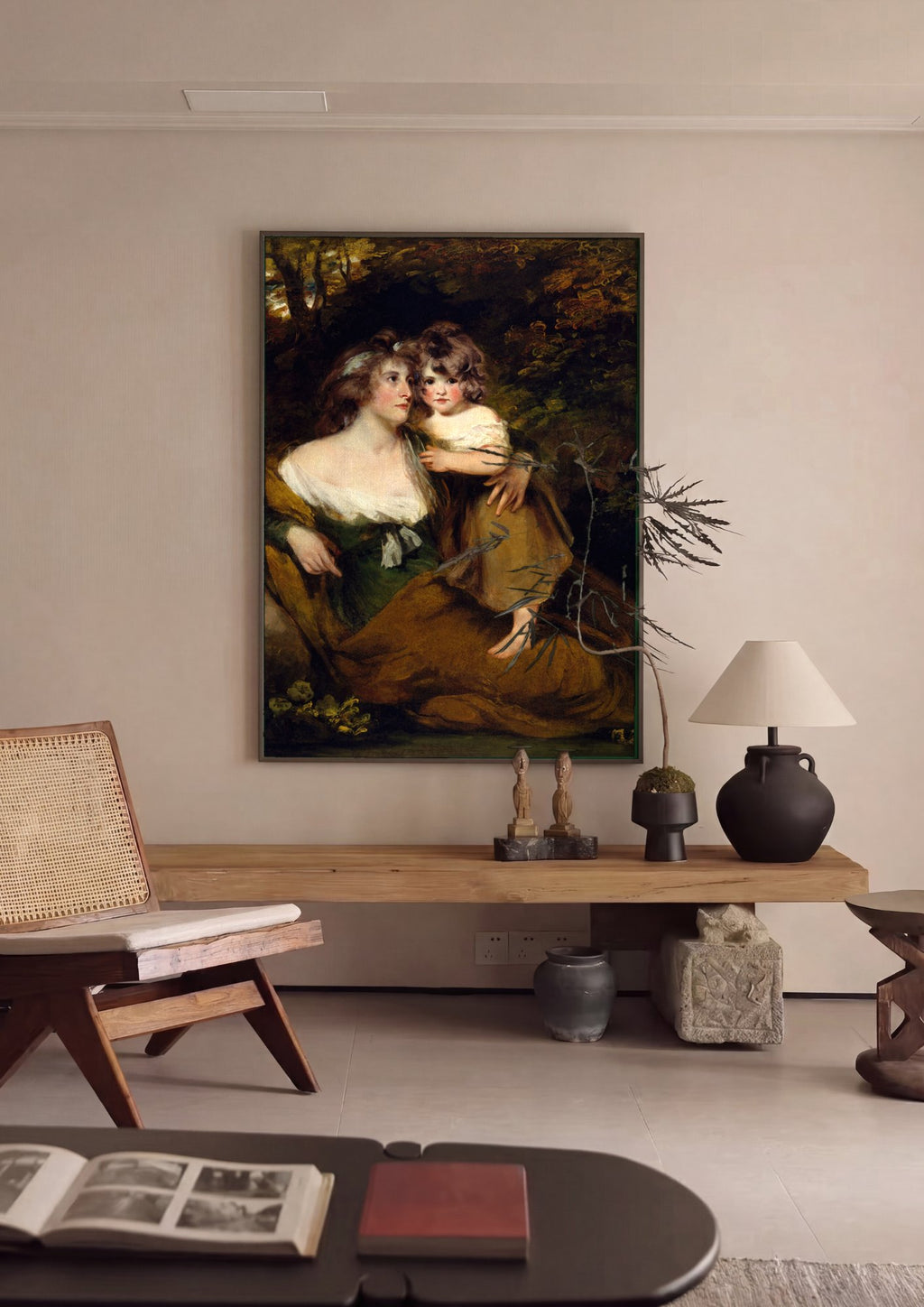 Quadro Decorativo Mãe e Filho - John Hoppner em ambiente decorado