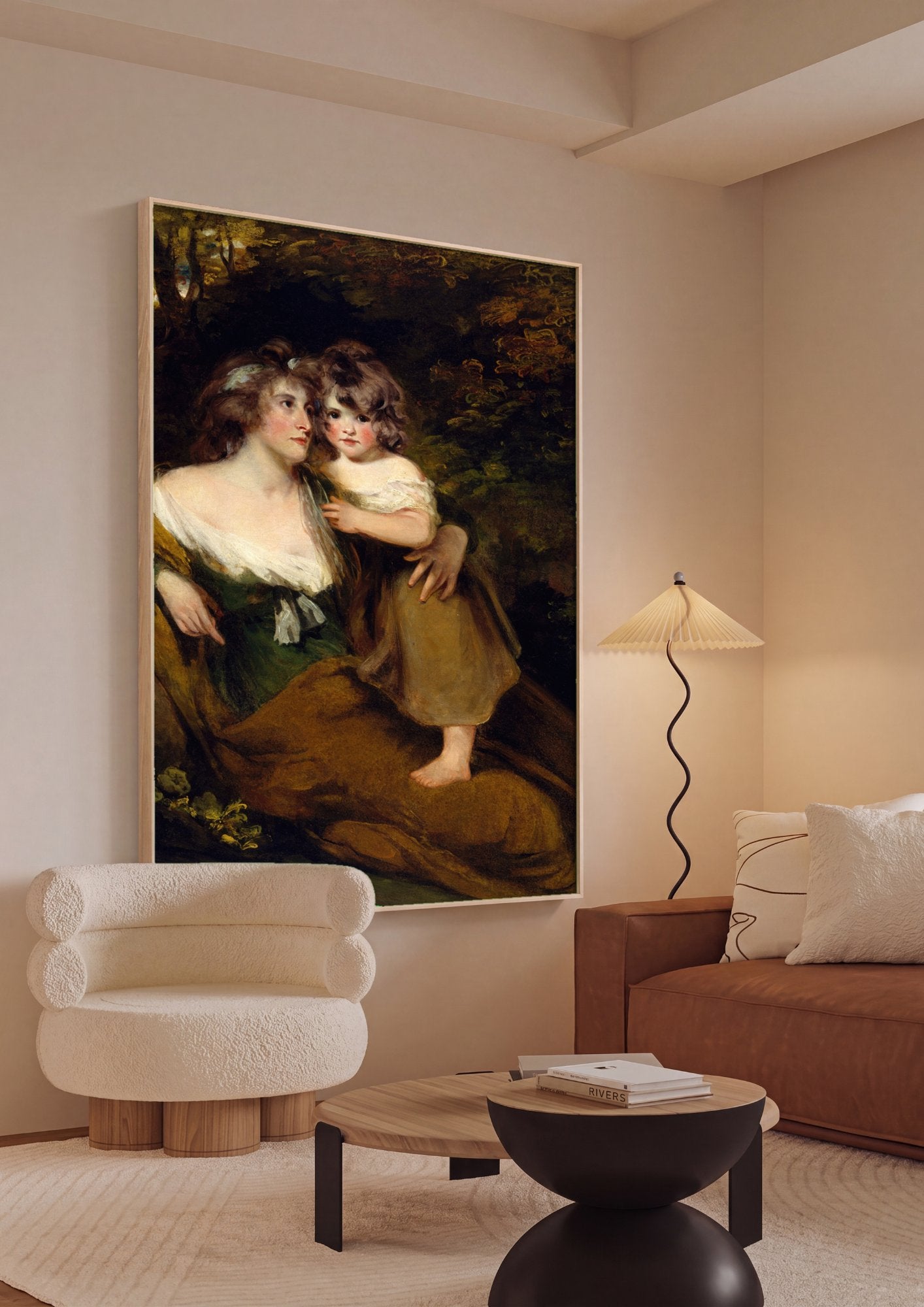 Quadro Decorativo Mãe e Filho - John Hoppner em ambiente decorado