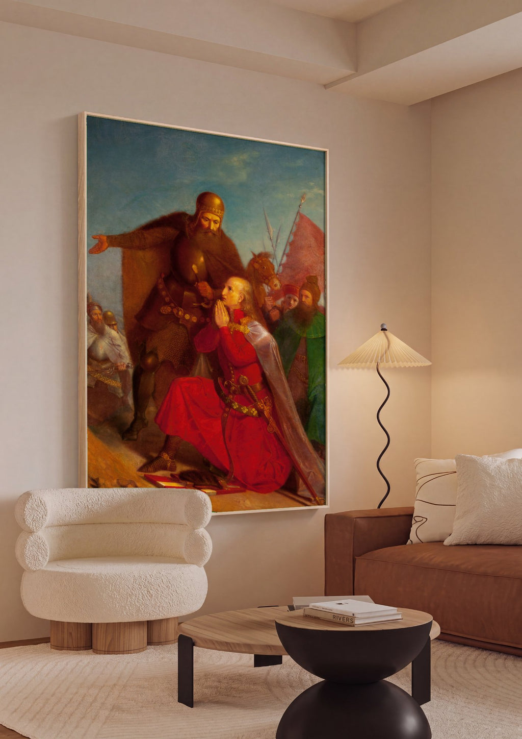 Quadro Decorativo A Oferta de Coroa a Przemysł II - Jan Matejko em ambiente decorado