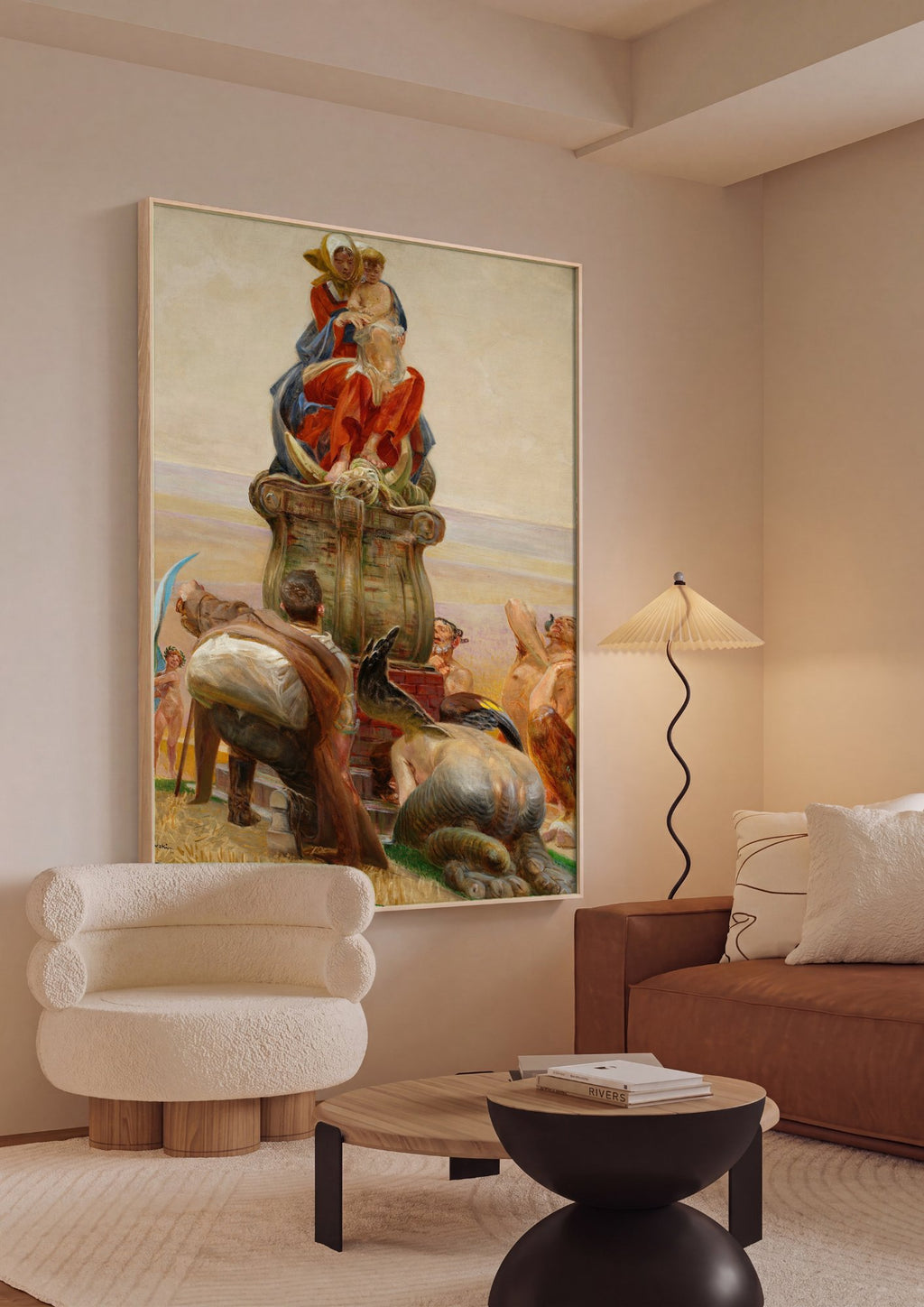 Quadro Decorativo A Fonte da Vida (ou Primavera) - Jacek Malczewski em ambiente decorado