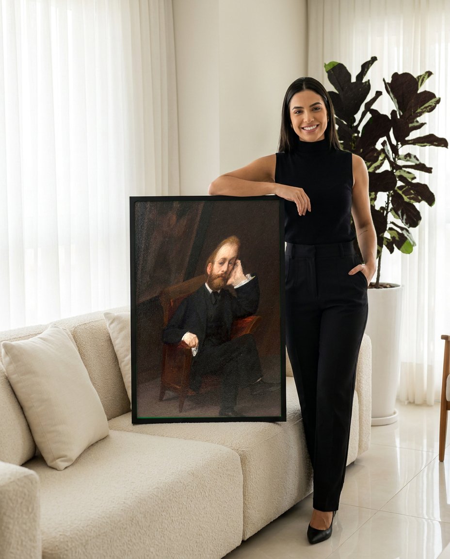 Quadro Decorativo Retrato de Antonin Proust - Edouard Manet com modelo em ambiente