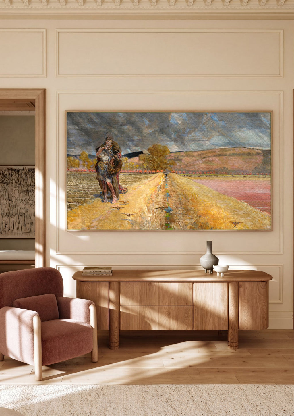 Quadro Decorativo A Partida do Filho Pródigo - Jacek Malczewski em ambiente decorado