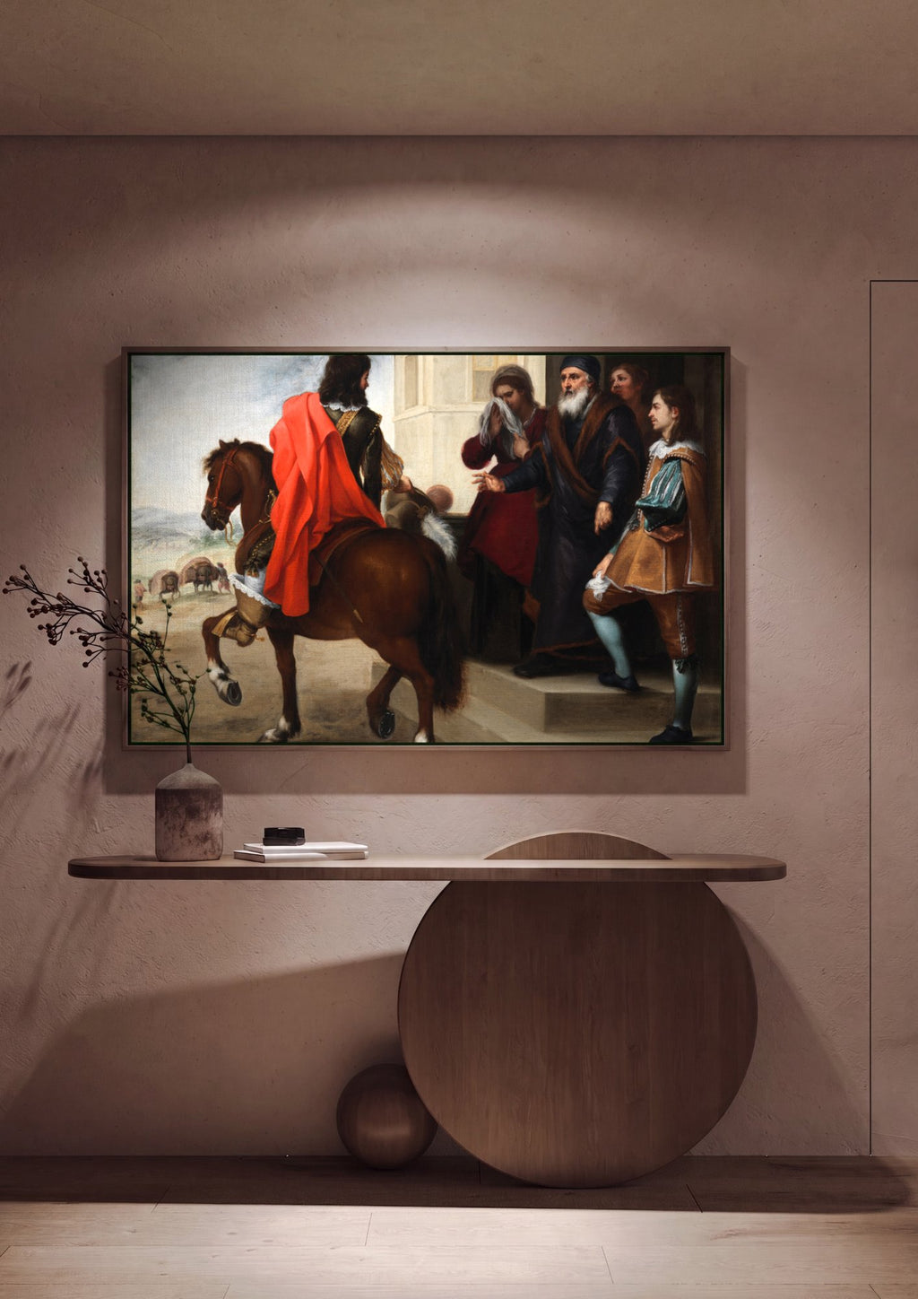 Quadro Decorativo O Retorno do Filho Pródigo - Murillo em ambiente decorado