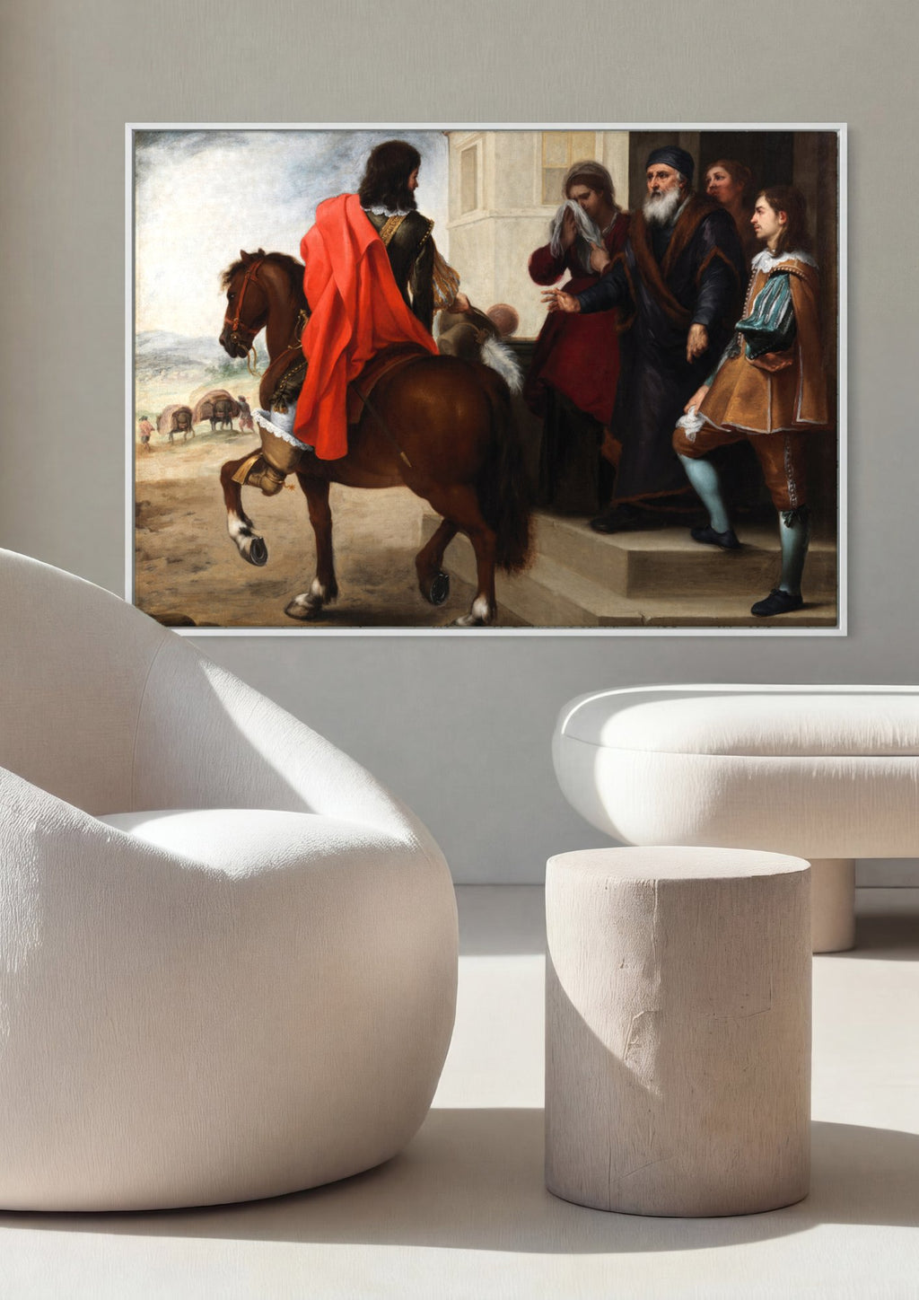 Quadro Decorativo O Retorno do Filho Pródigo - Murillo em ambiente decorado