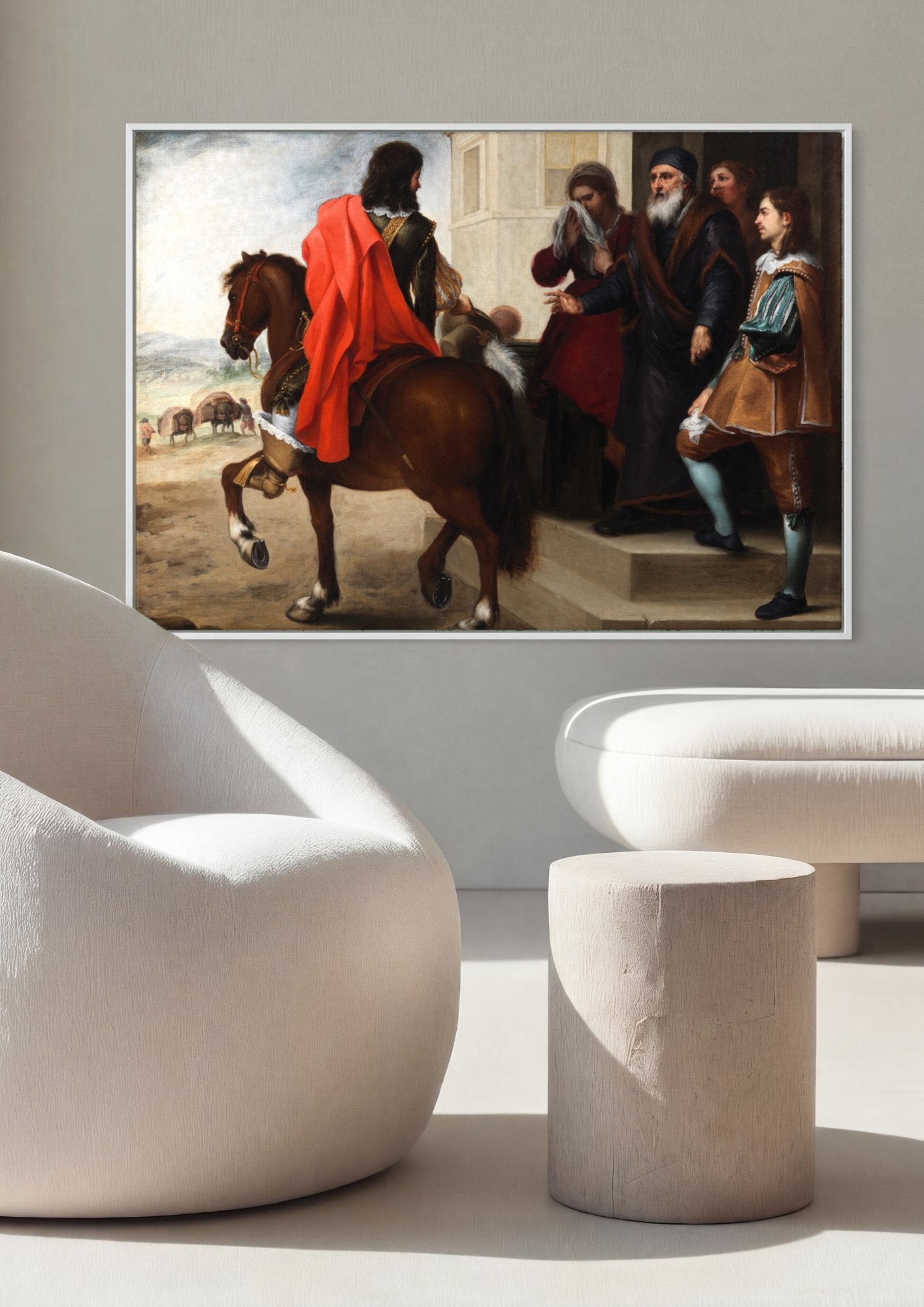 Quadro Decorativo O Retorno do Filho Pródigo - Murillo em ambiente decorado