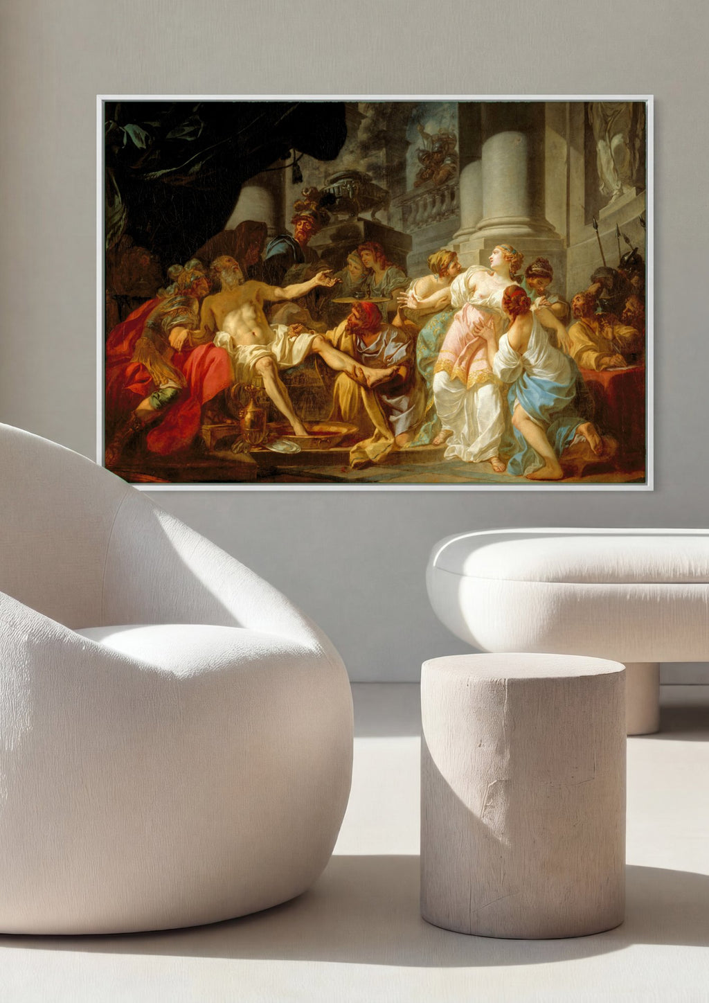 Quadro Decorativo A Morte de Sêneca - Jacques-Louis David | quadro emoldurado na parede