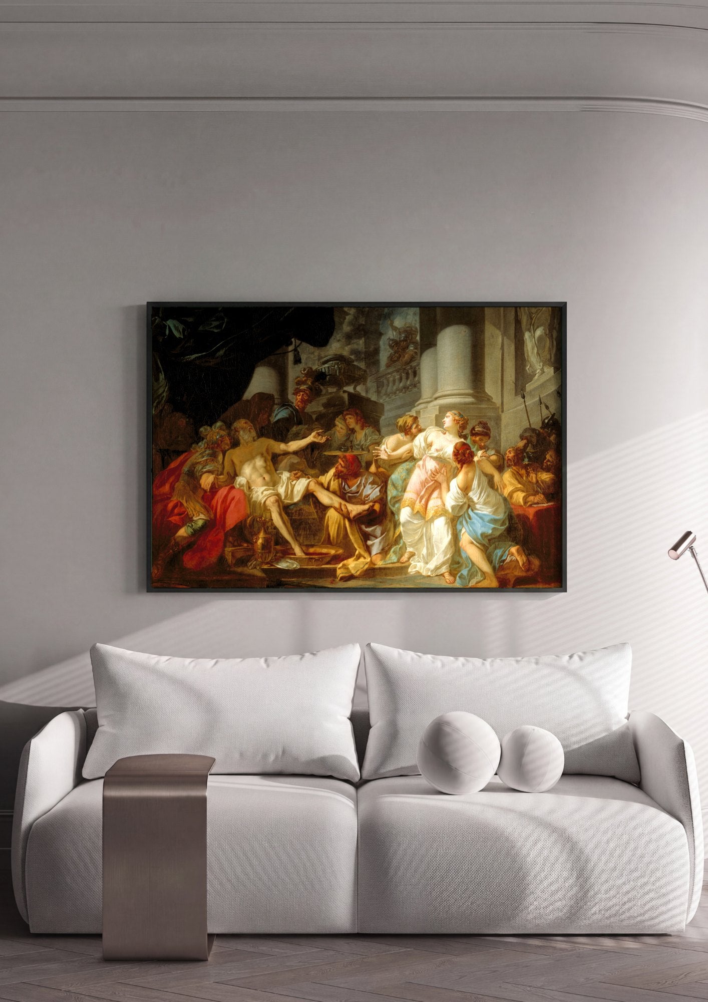 Quadro Decorativo A Morte de Sêneca - Jacques-Louis David | quadro emoldurado na parede